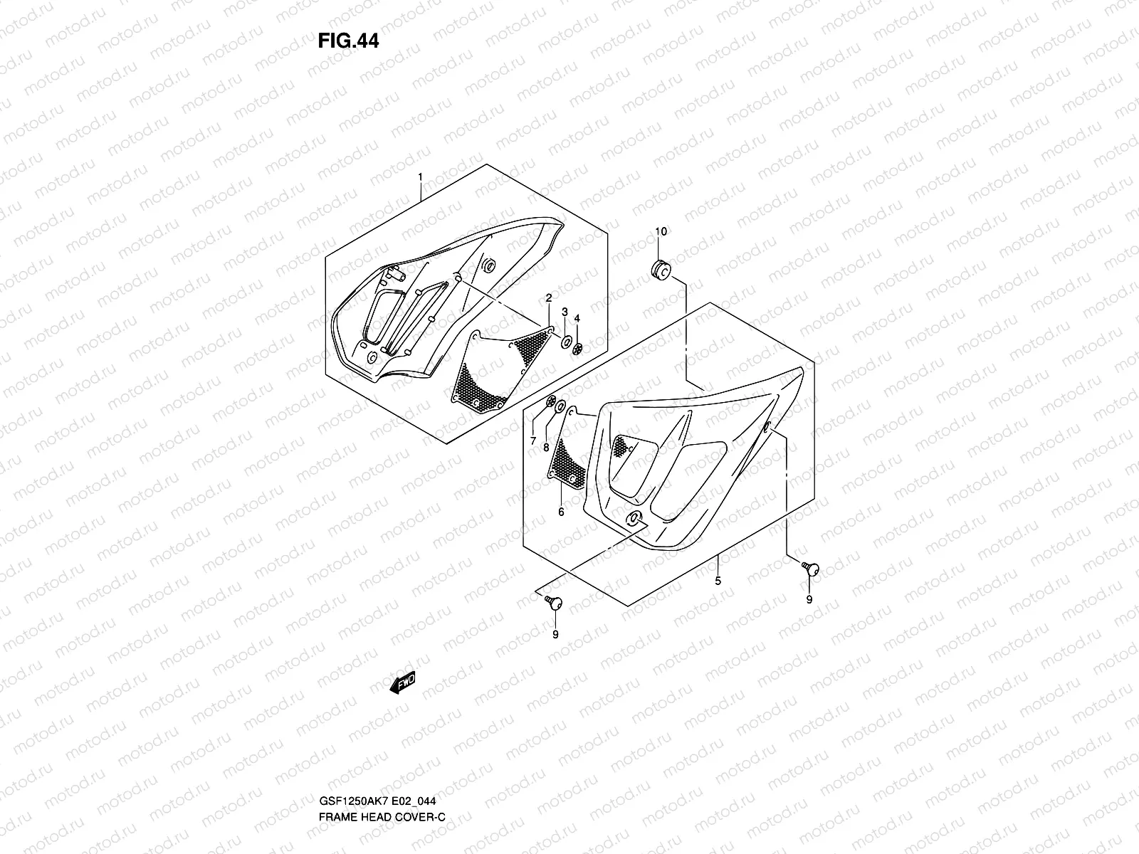 44 - FRAME HEAD COVER (GSF1250/A)
