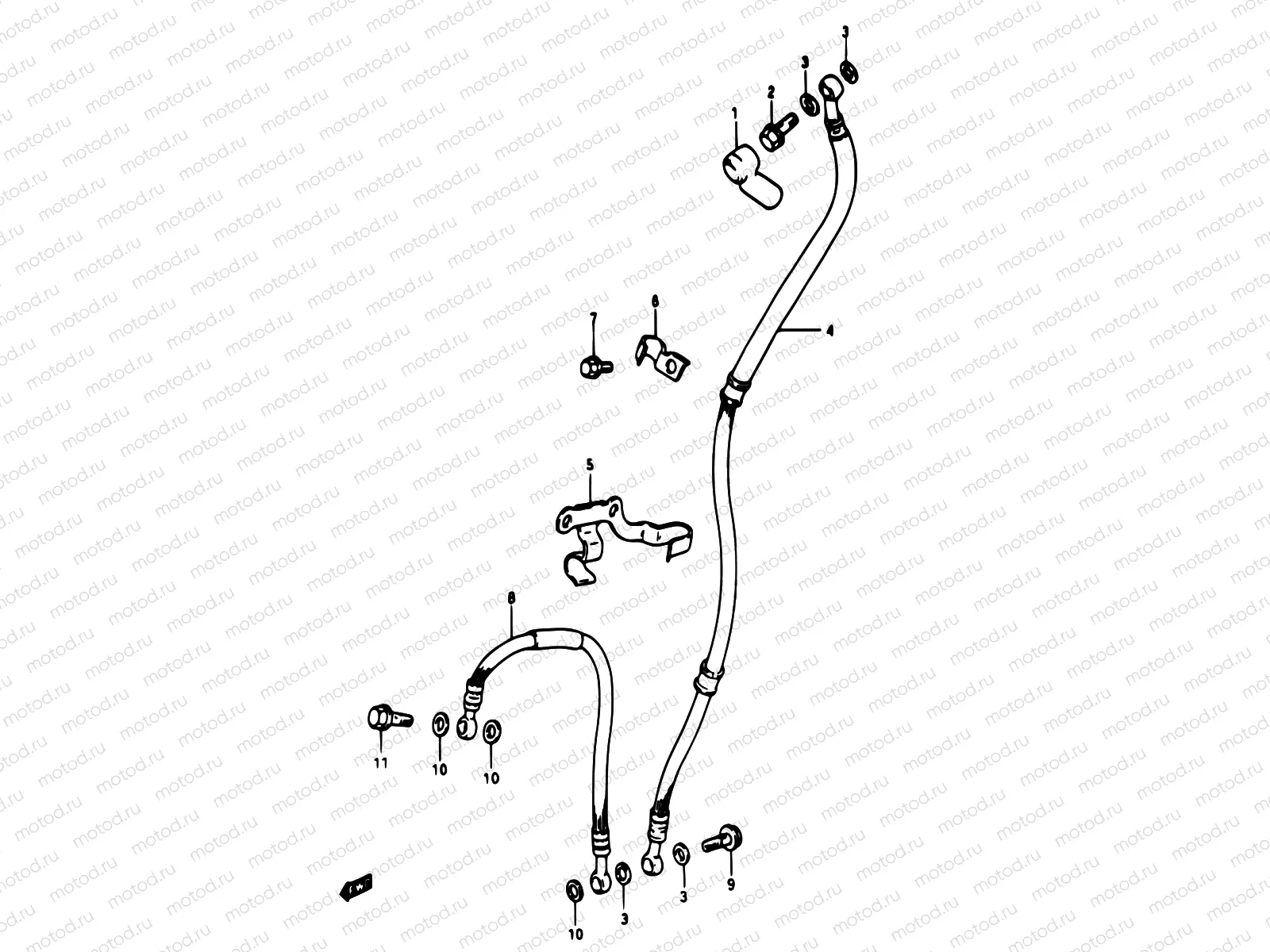 44 - FRONT BRAKE HOSE (MODEL D/E/F/G/J)