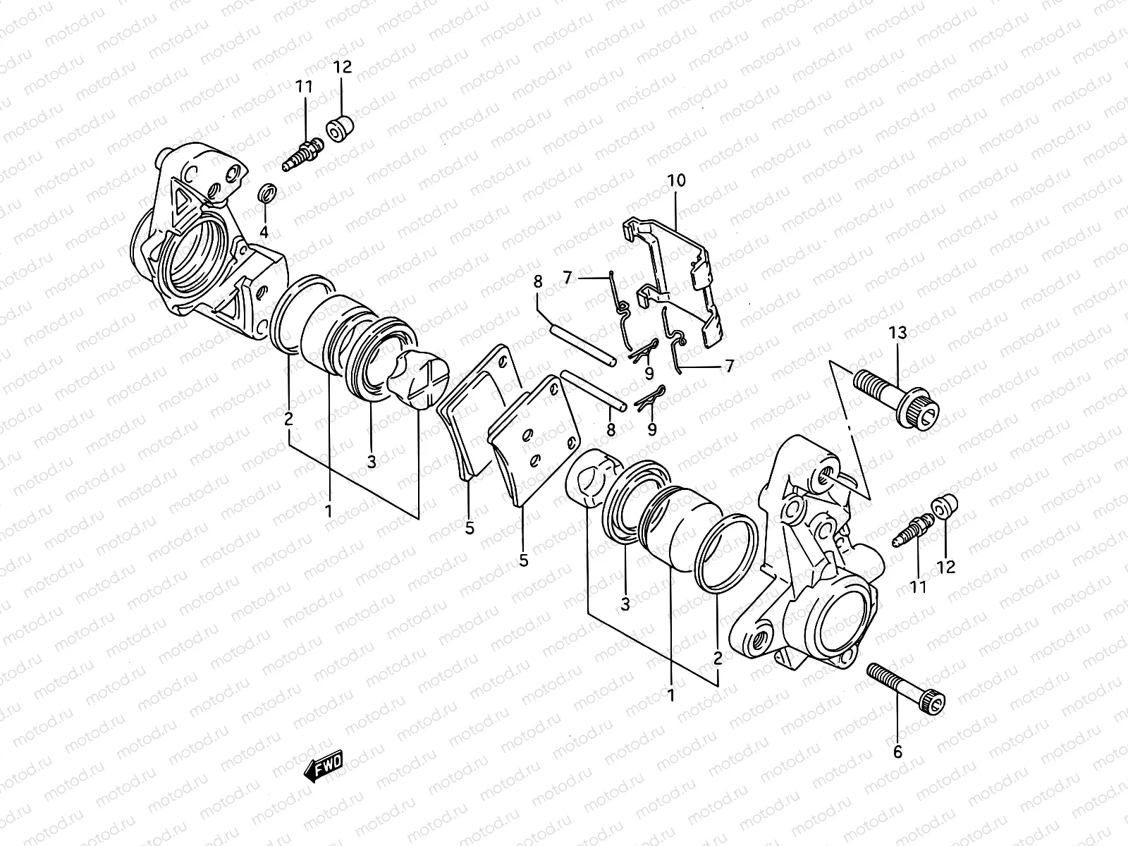 44 - FRONT CALIPERS (MODEL J)