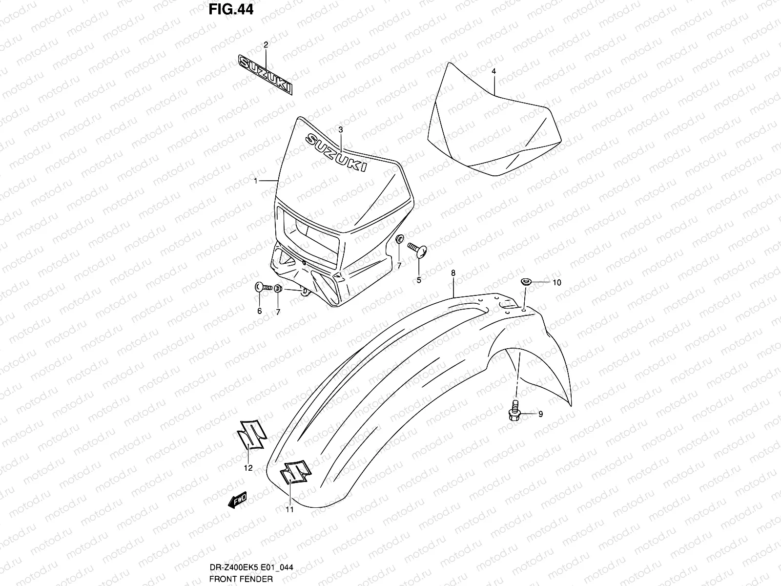 44 - FRONT FENDER (E24)