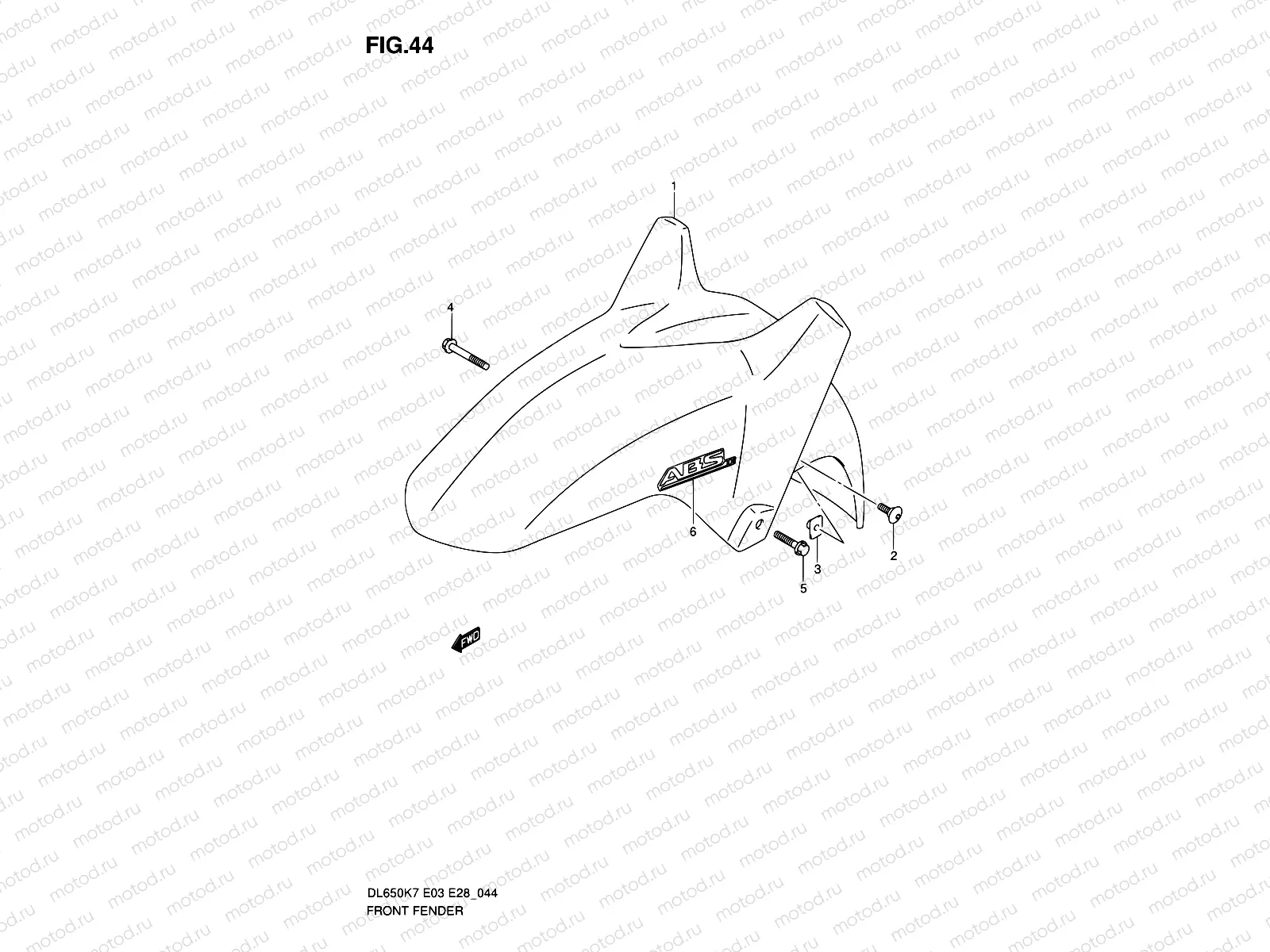 44 - FRONT FENDER (MODEL K7)