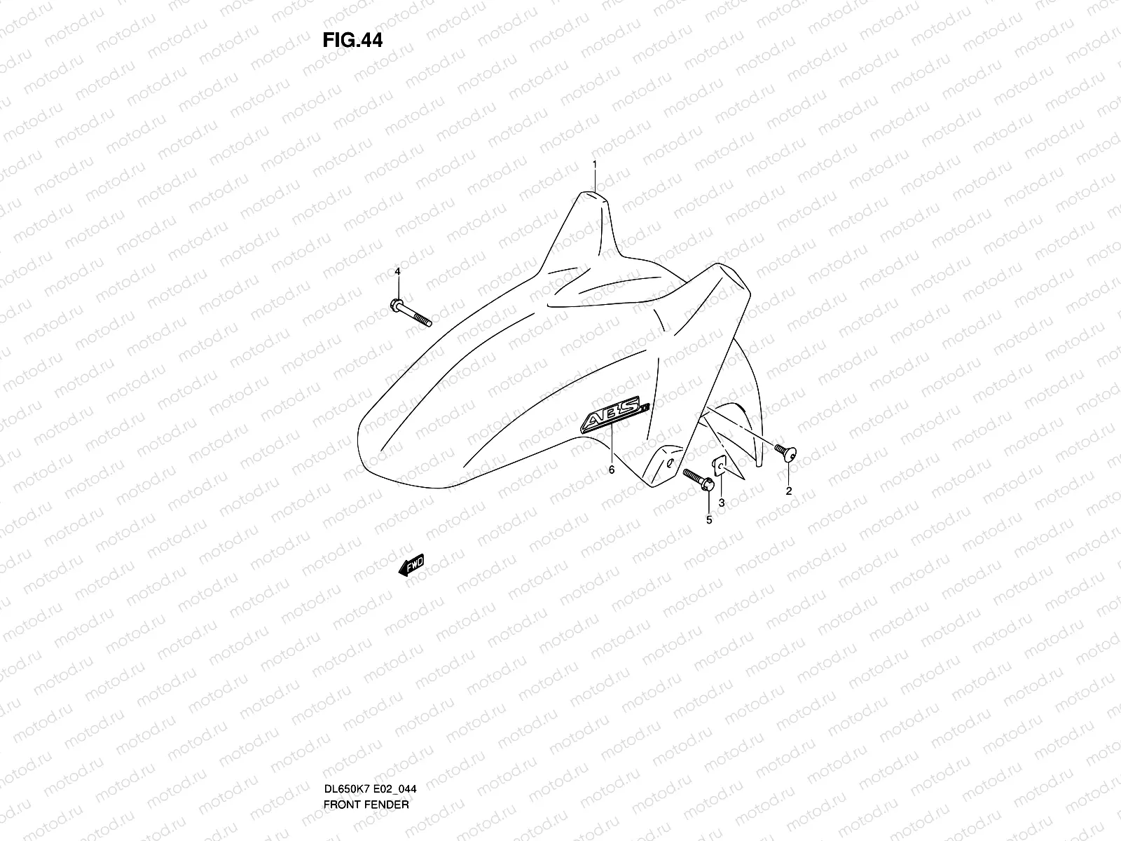 44 - FRONT FENDER (MODEL K7)