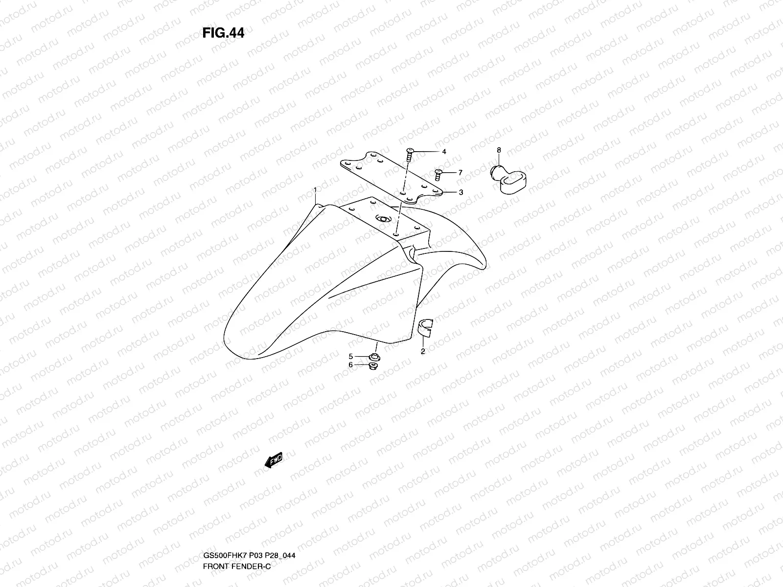 44 - FRONT FENDER (MODEL K7/K8/K9)