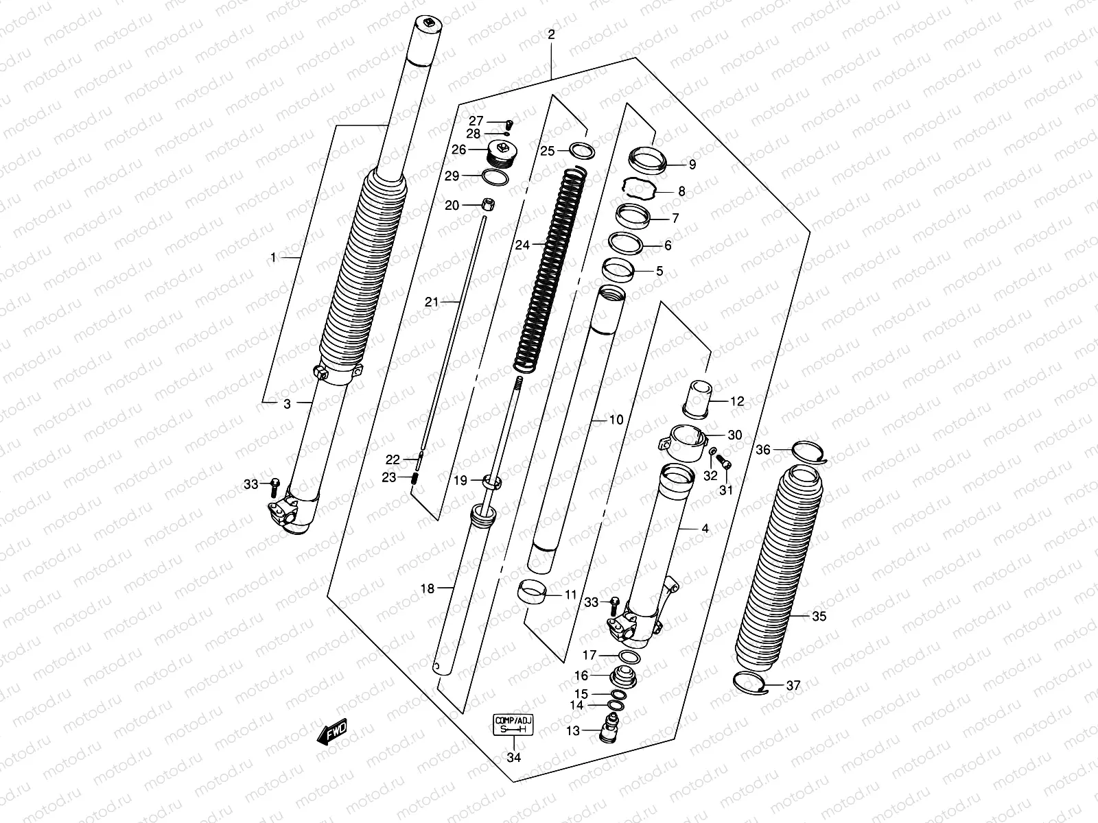 44 - FRONT FORK DAMPER