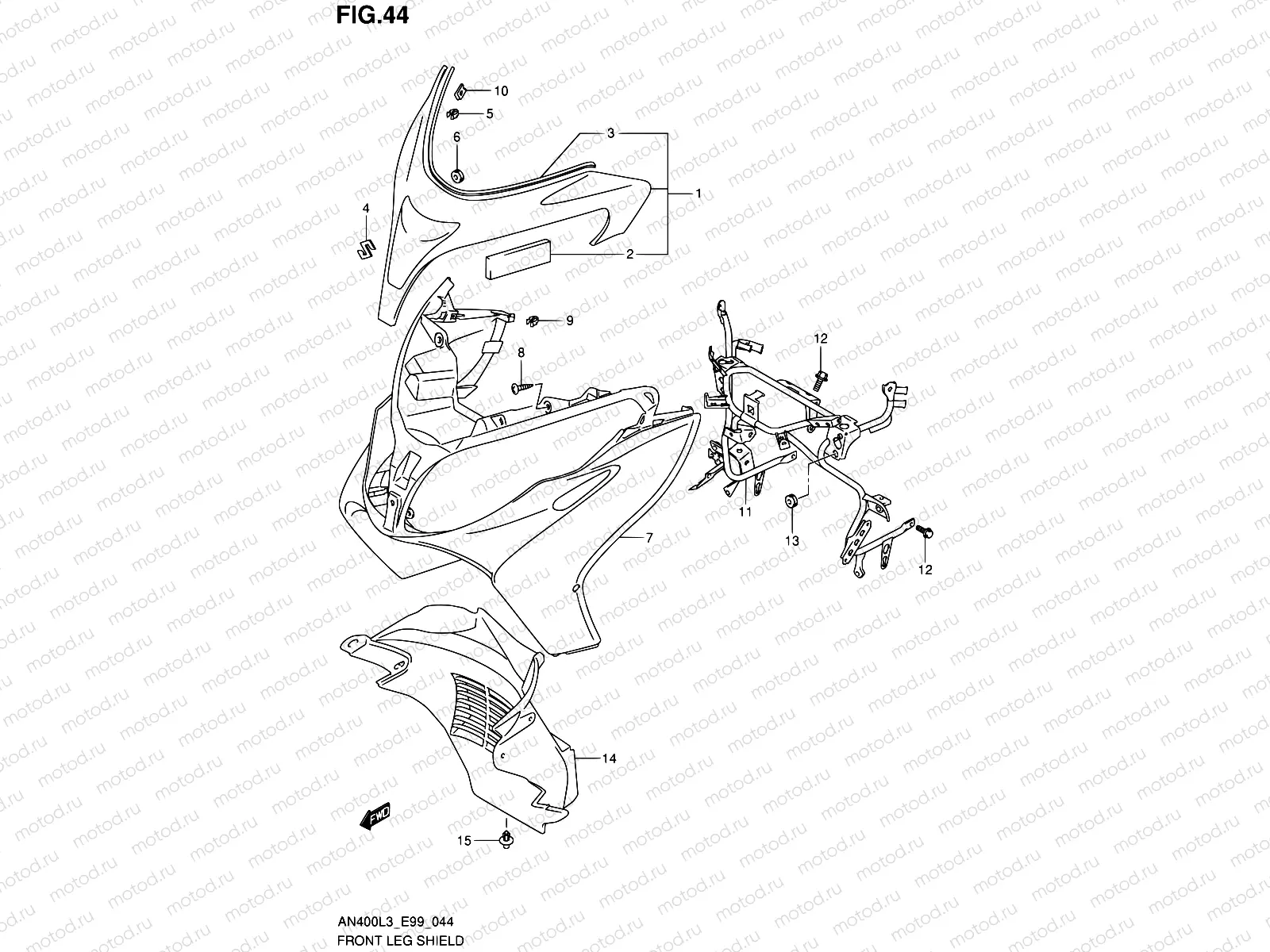 44 - FRONT LEG SHIELD (AN400L3 E99)