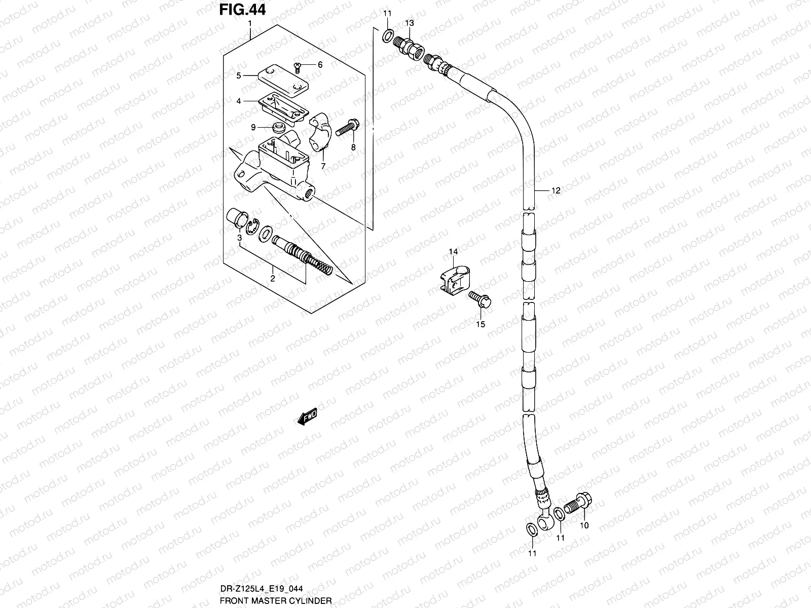 44 - FRONT MASTER CYLINDER (DR-Z125LL4 E19)