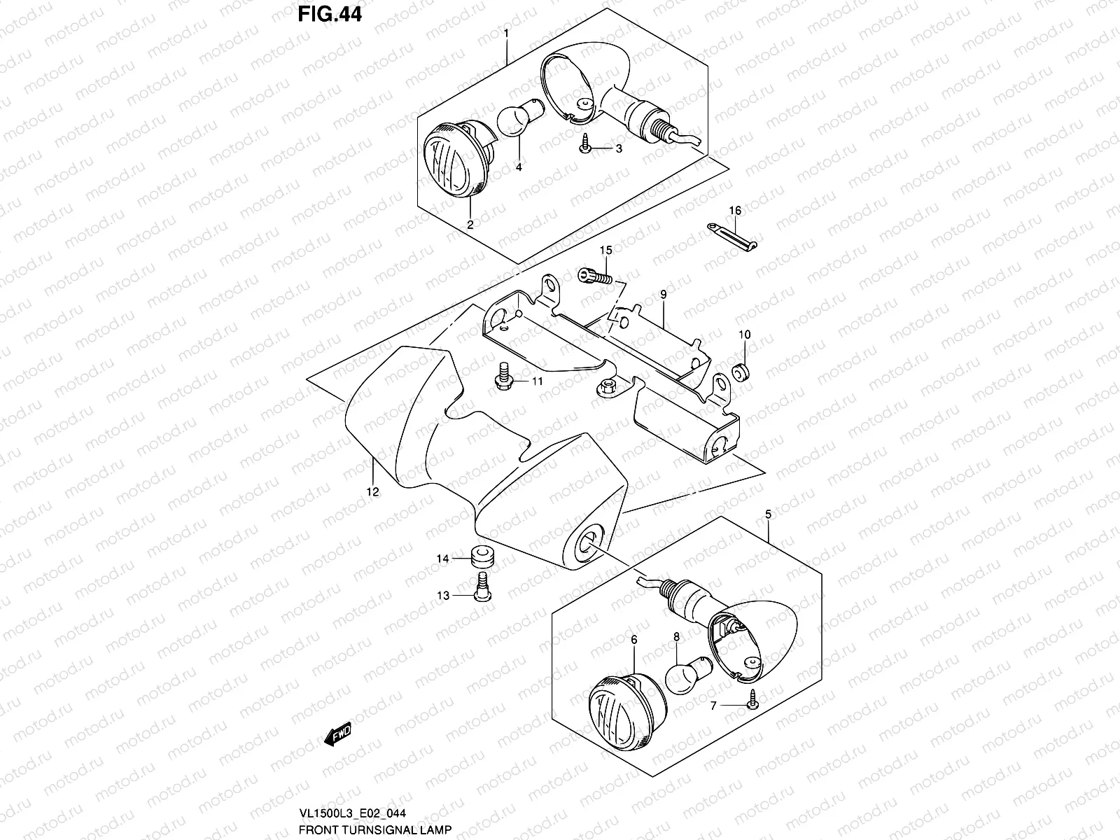 44 - FRONT TURNSIGNAL LAMP (VL1500L3 E02)