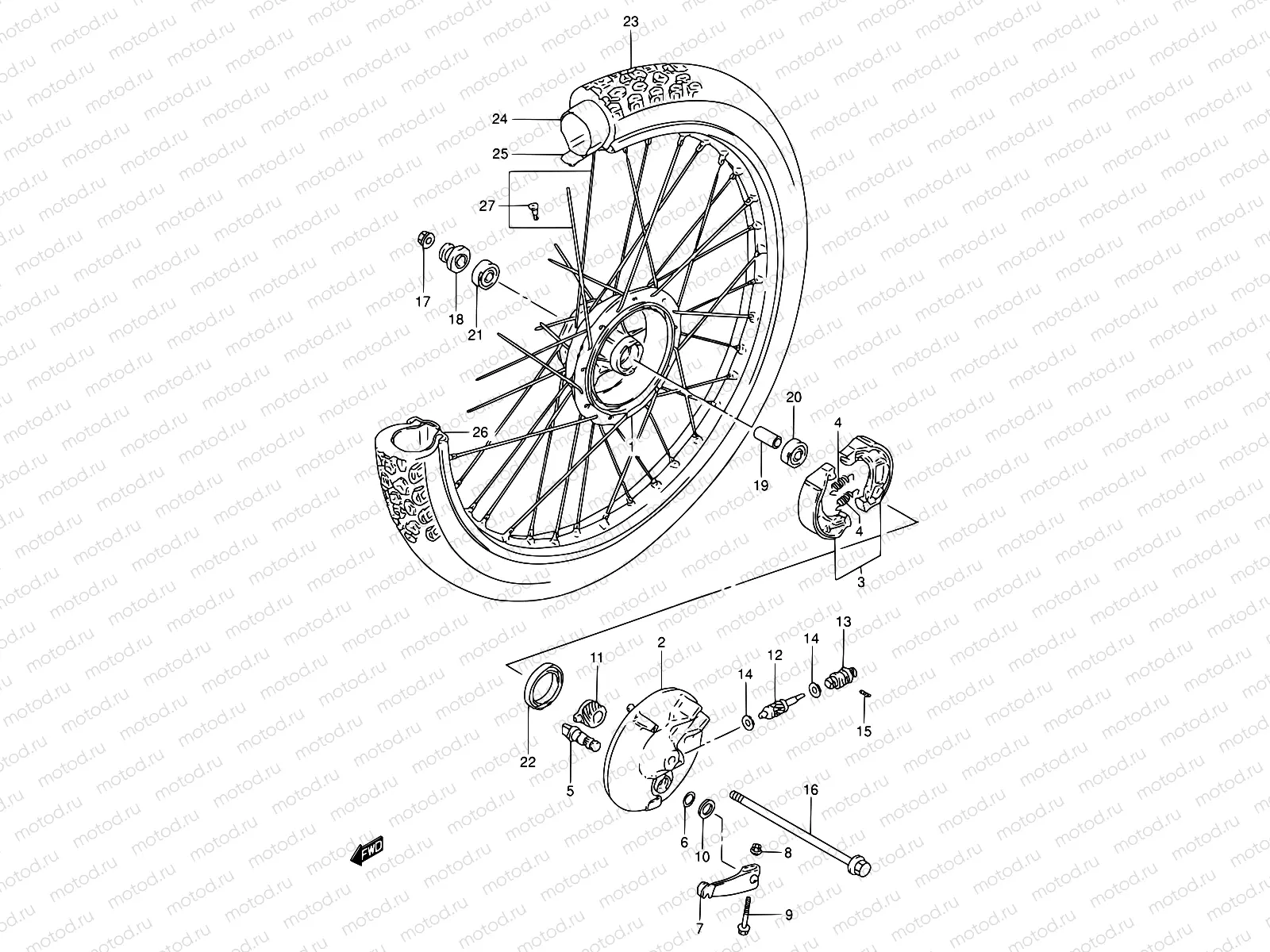 44 - FRONT WHEEL