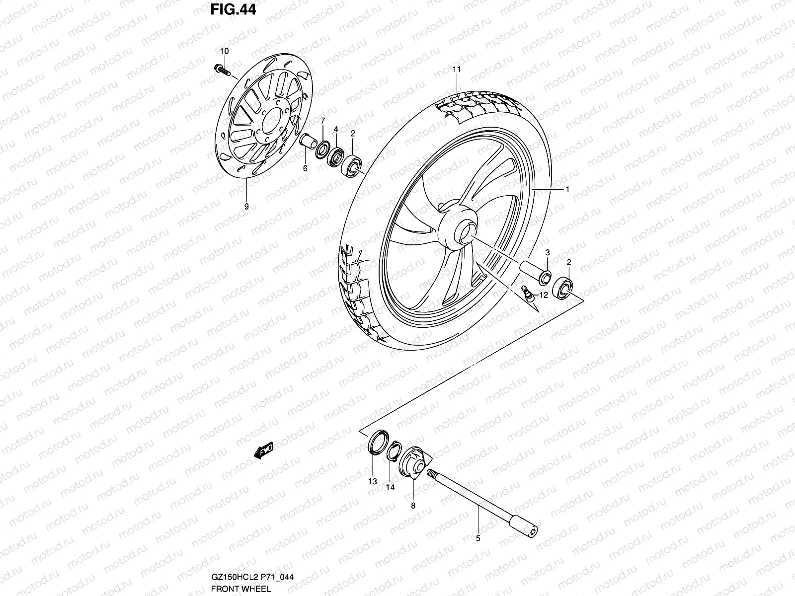 44 - FRONT WHEEL