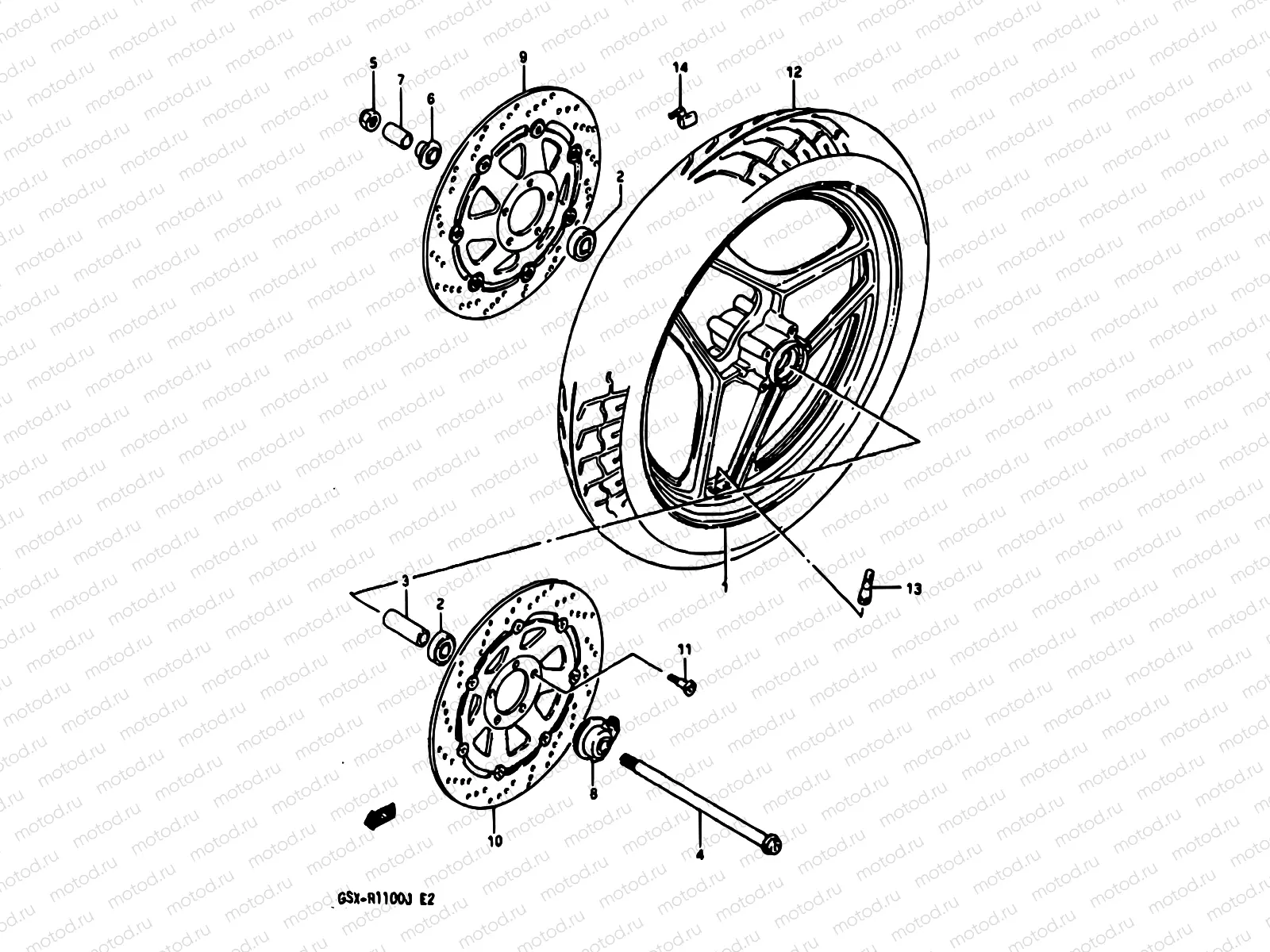 44 - FRONT WHEEL (MODEL H)