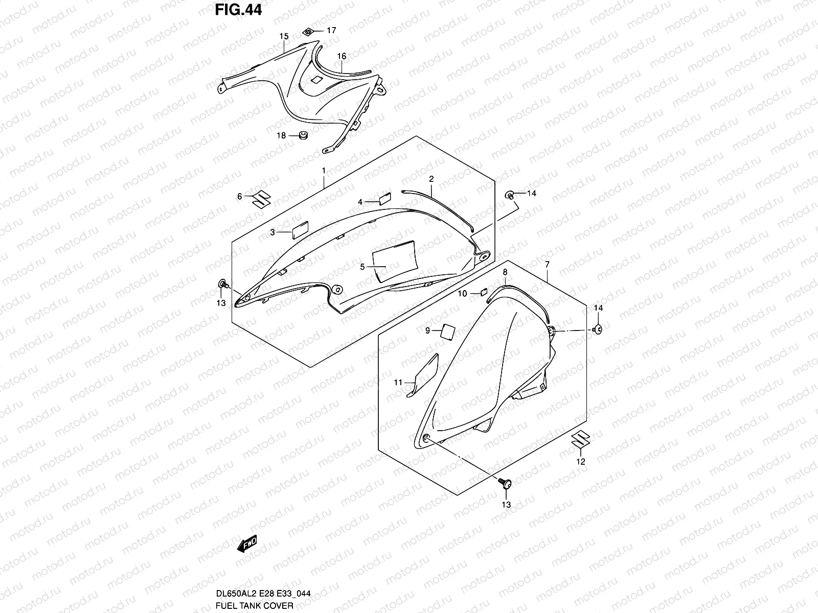 44 - FUEL TANK COVER