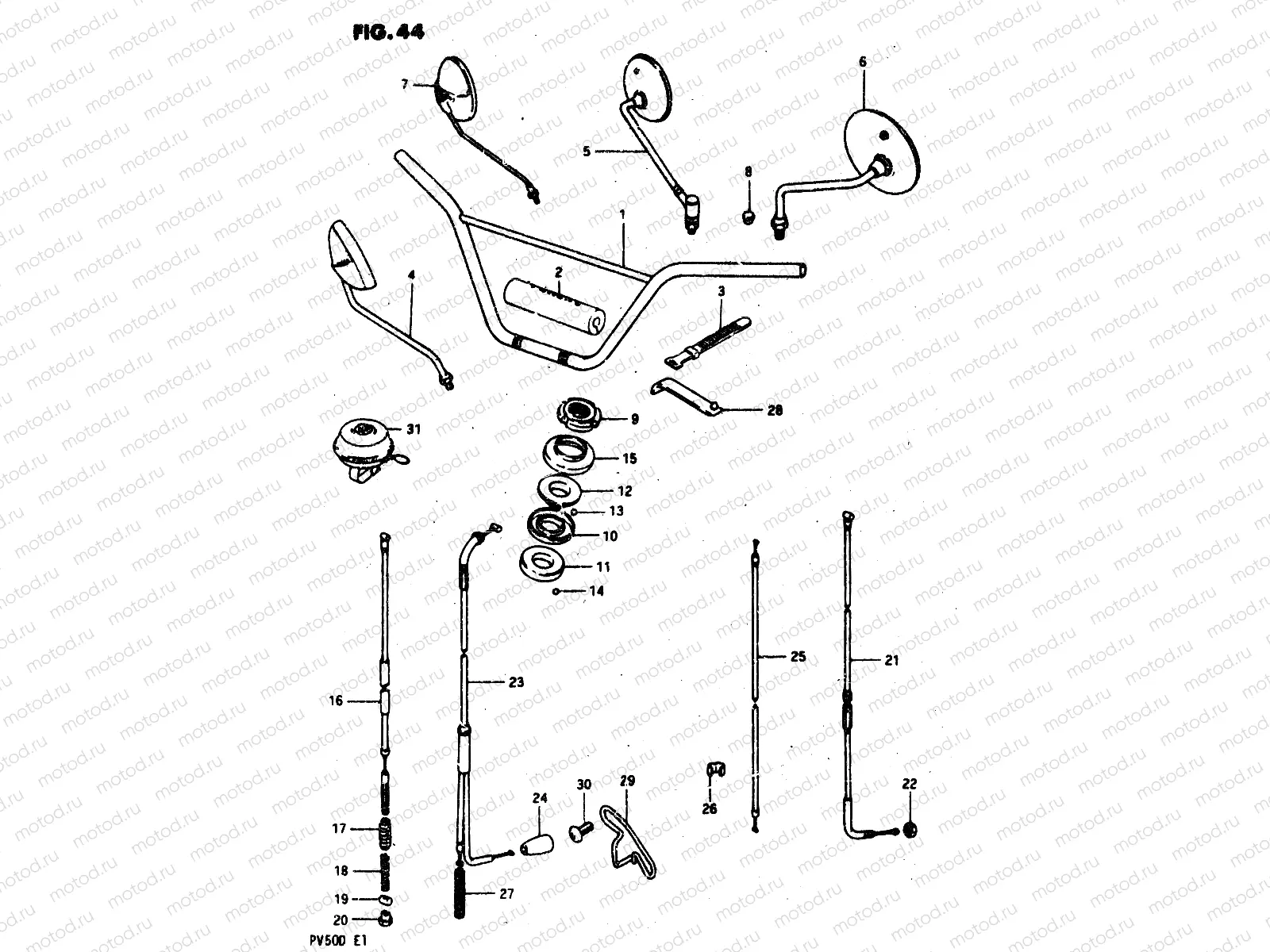 44 - HANDLEBAR - CABLE