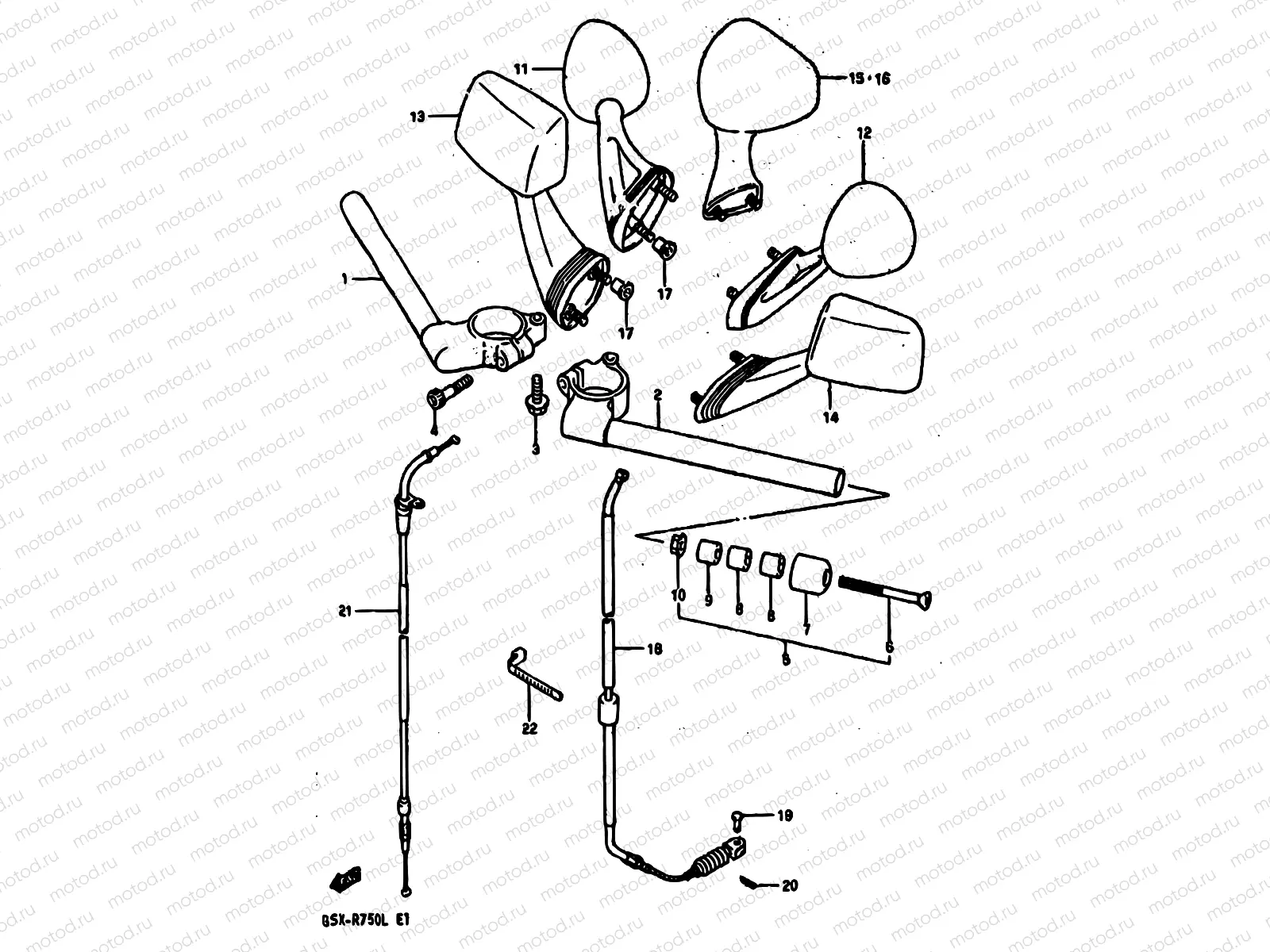 44 - HANDLEBAR (MODEL J/K)