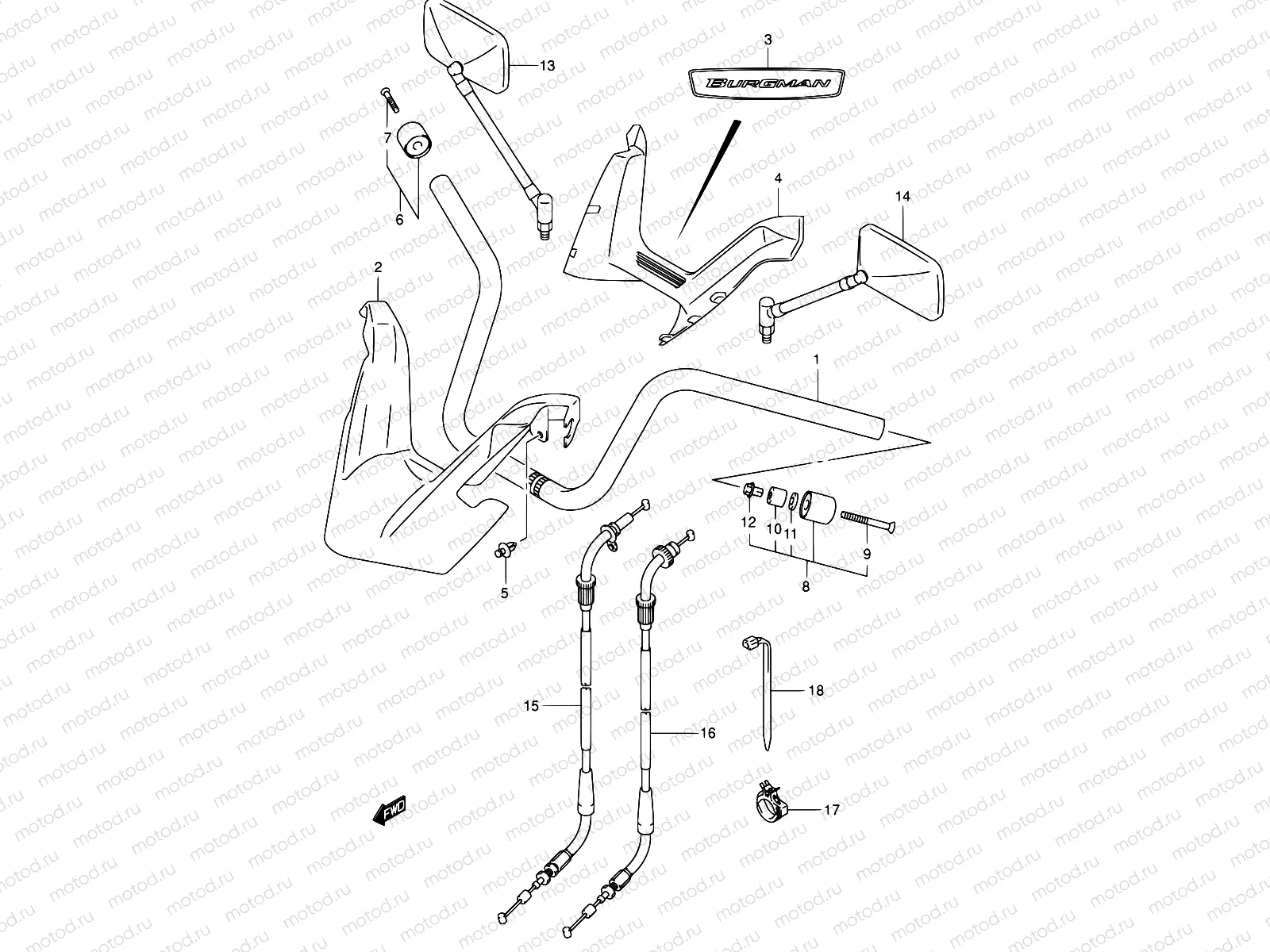 44 - HANDLEBAR (MODEL K3)