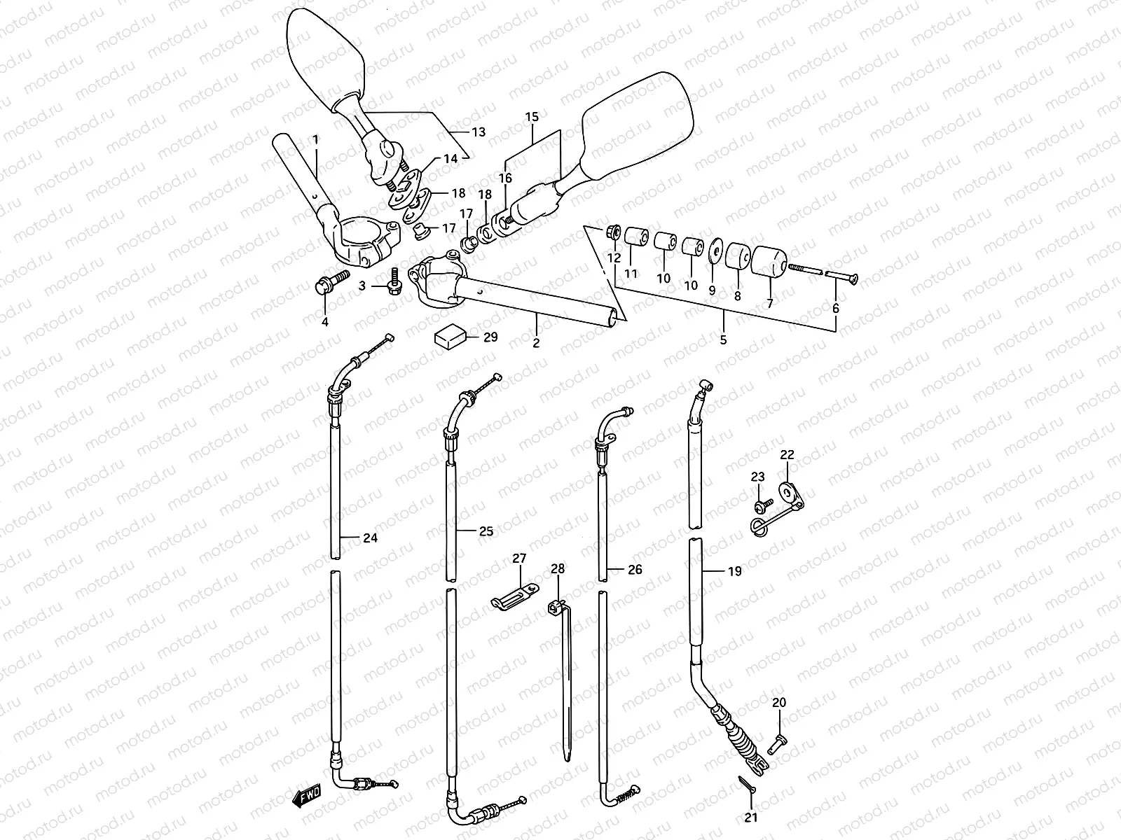 44 - HANDLEBAR (MODEL N/P)