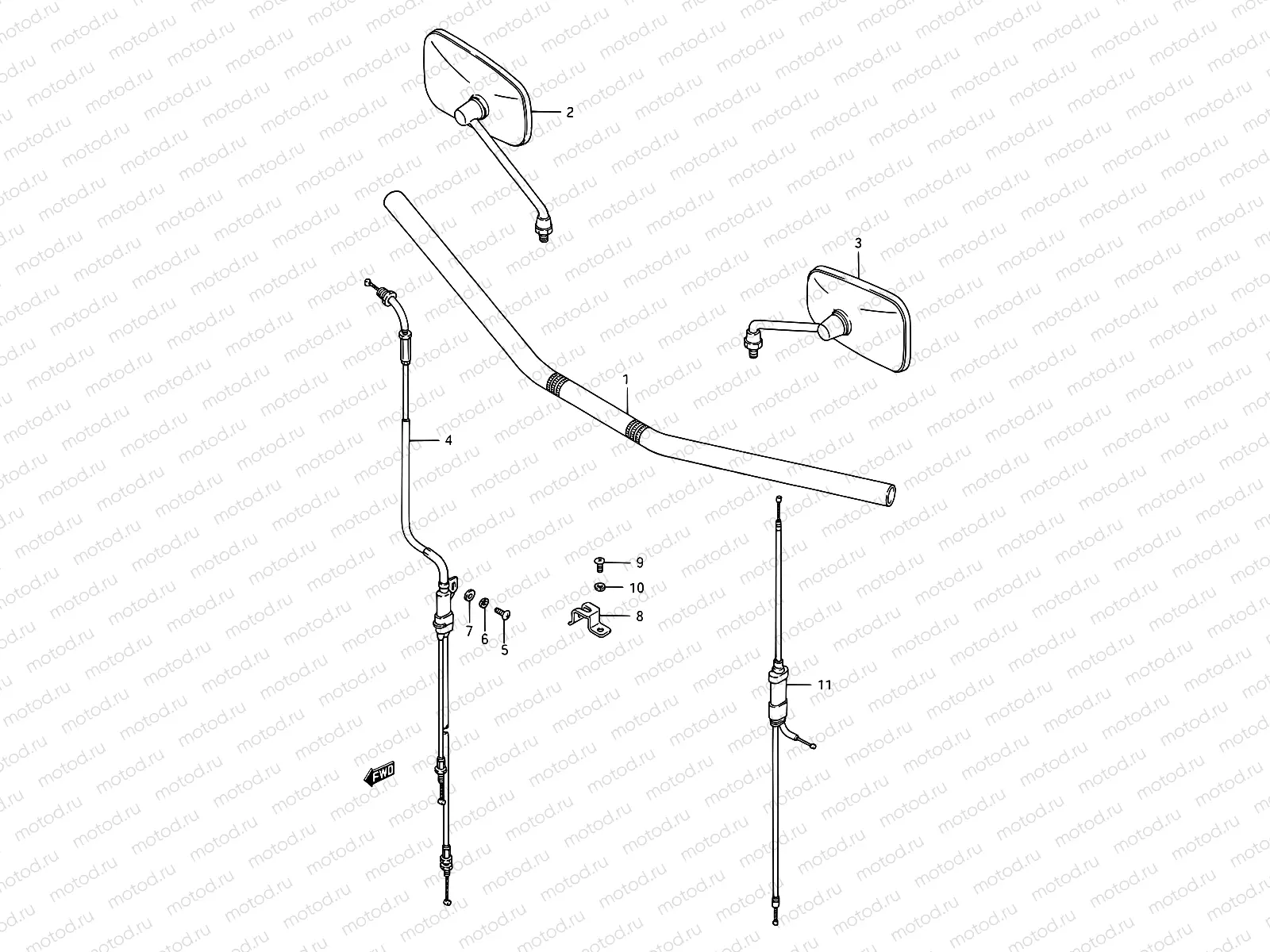 44 - HANDLEBAR (SEE NOTE)