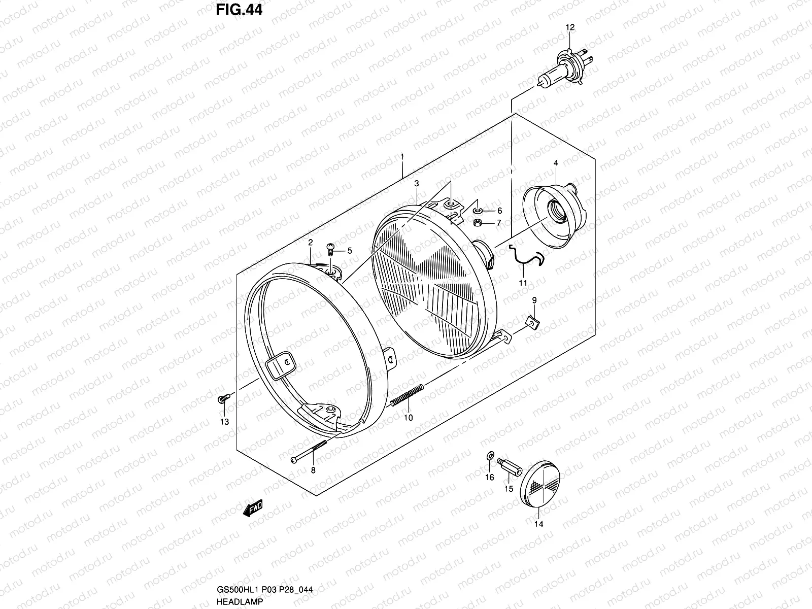 44 - HEADLAMP (GS500H P28)