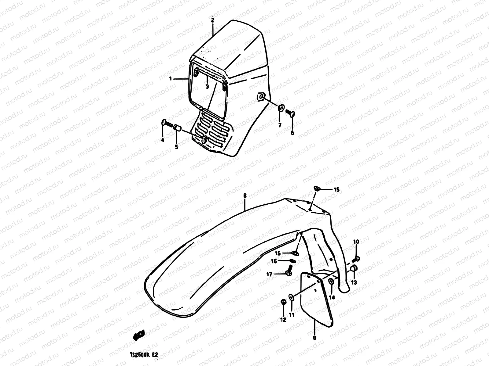 44 - HEADLAMP HOUSING-FRONT FENDER (MODEL E/G/H)