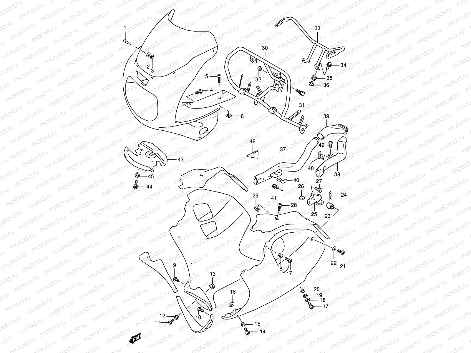 44 - INSTALLATION PARTS (MODEL P/R)
