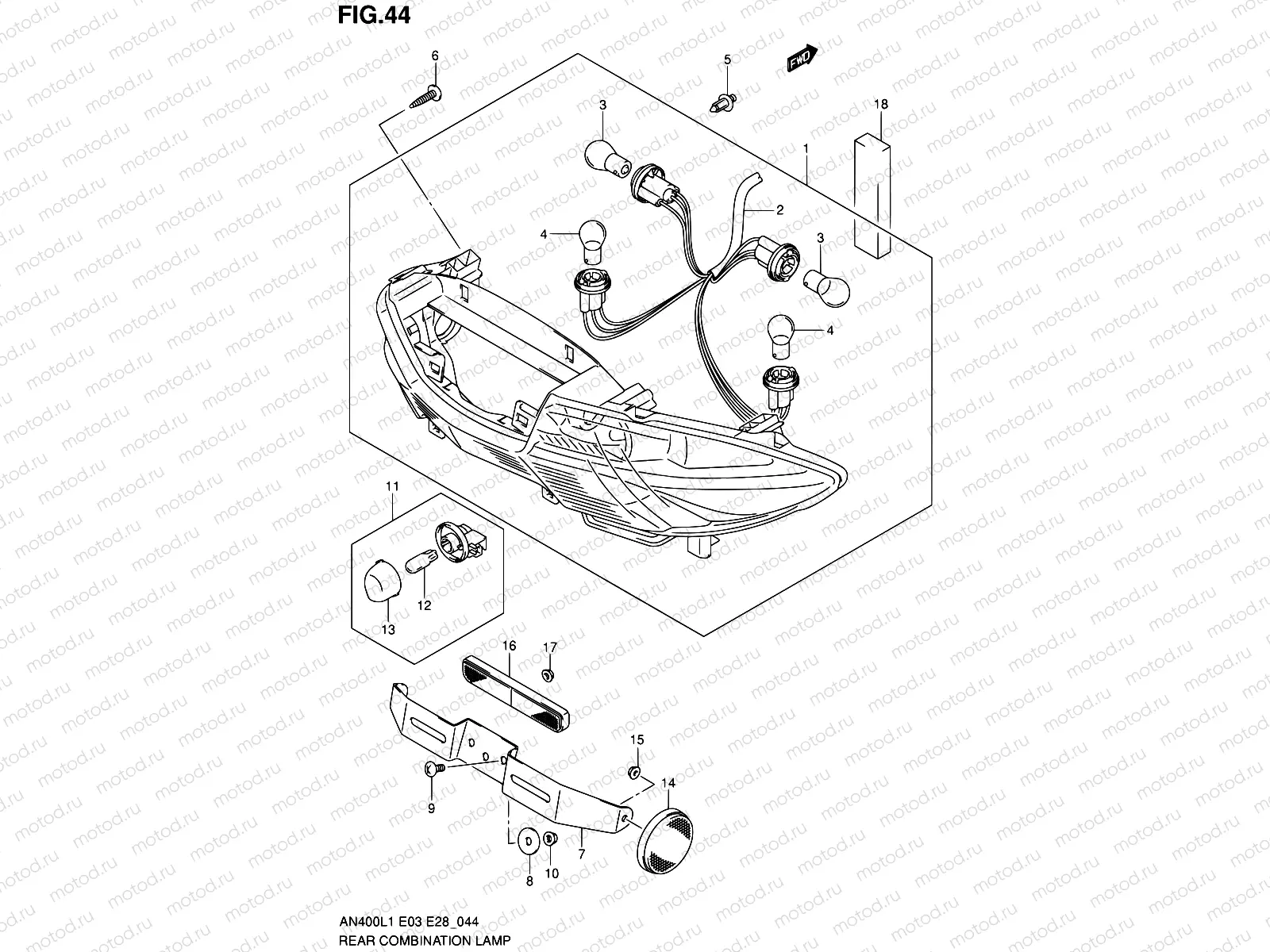 44 - REAR COMBINATION LAMP