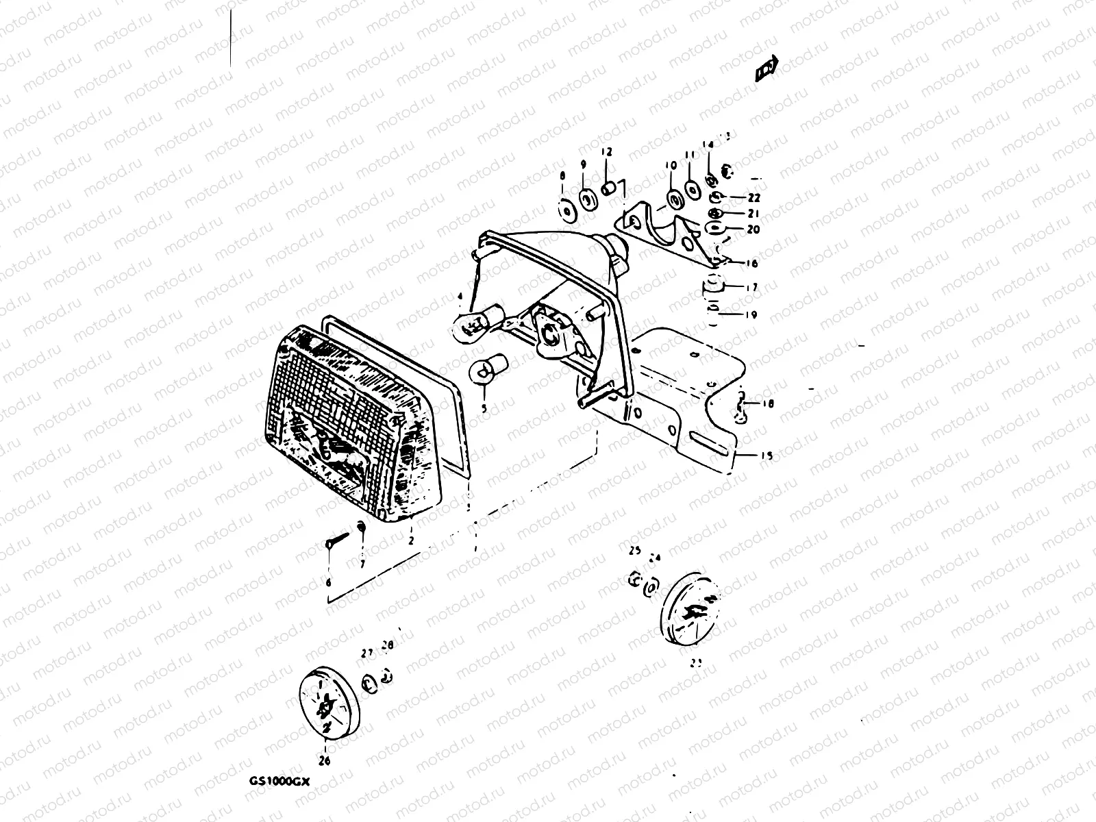 44 - REAR COMBINATION LAMP (E18, E26, E39)
