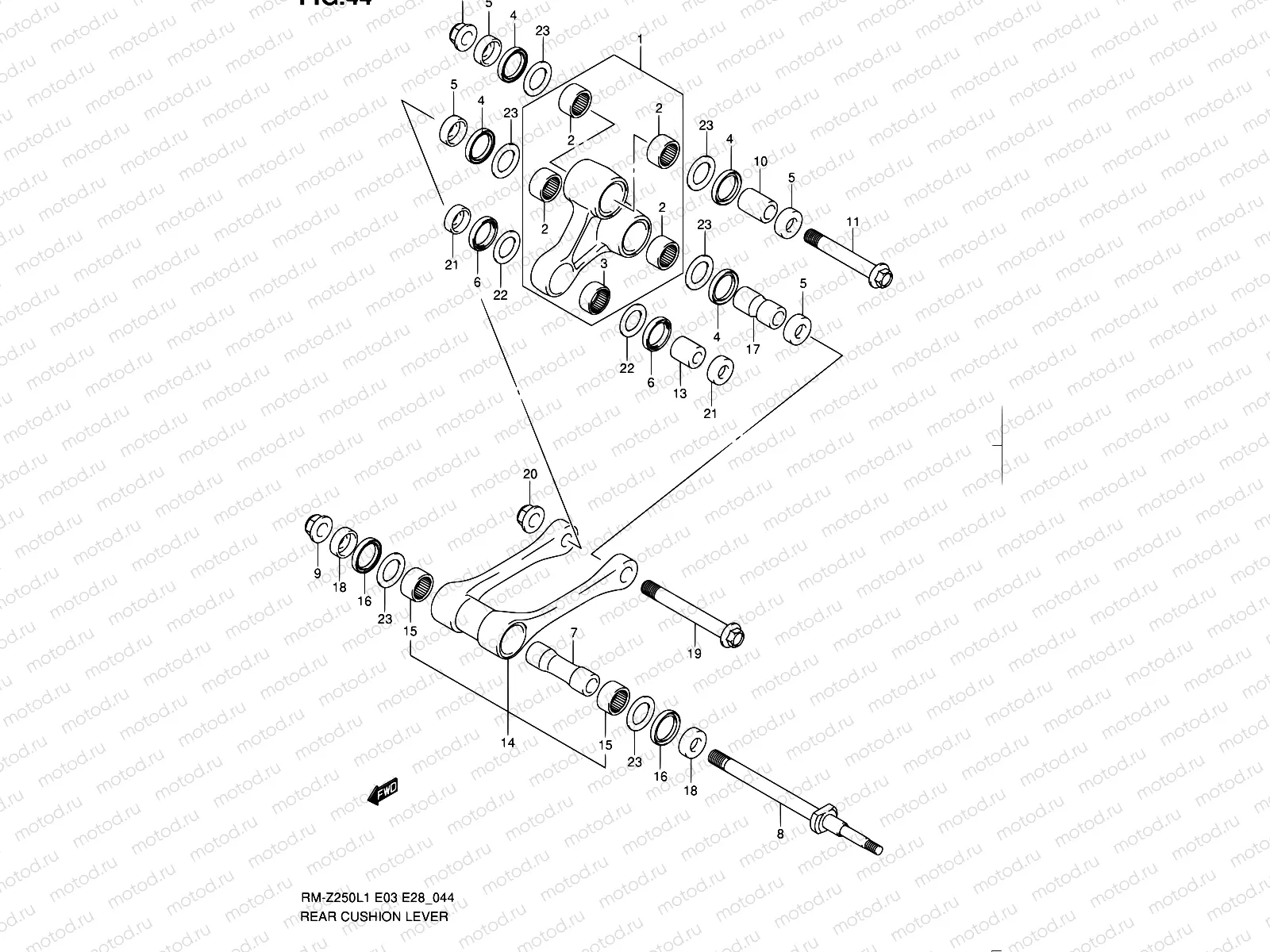 44 - REAR CUSHION LEVER