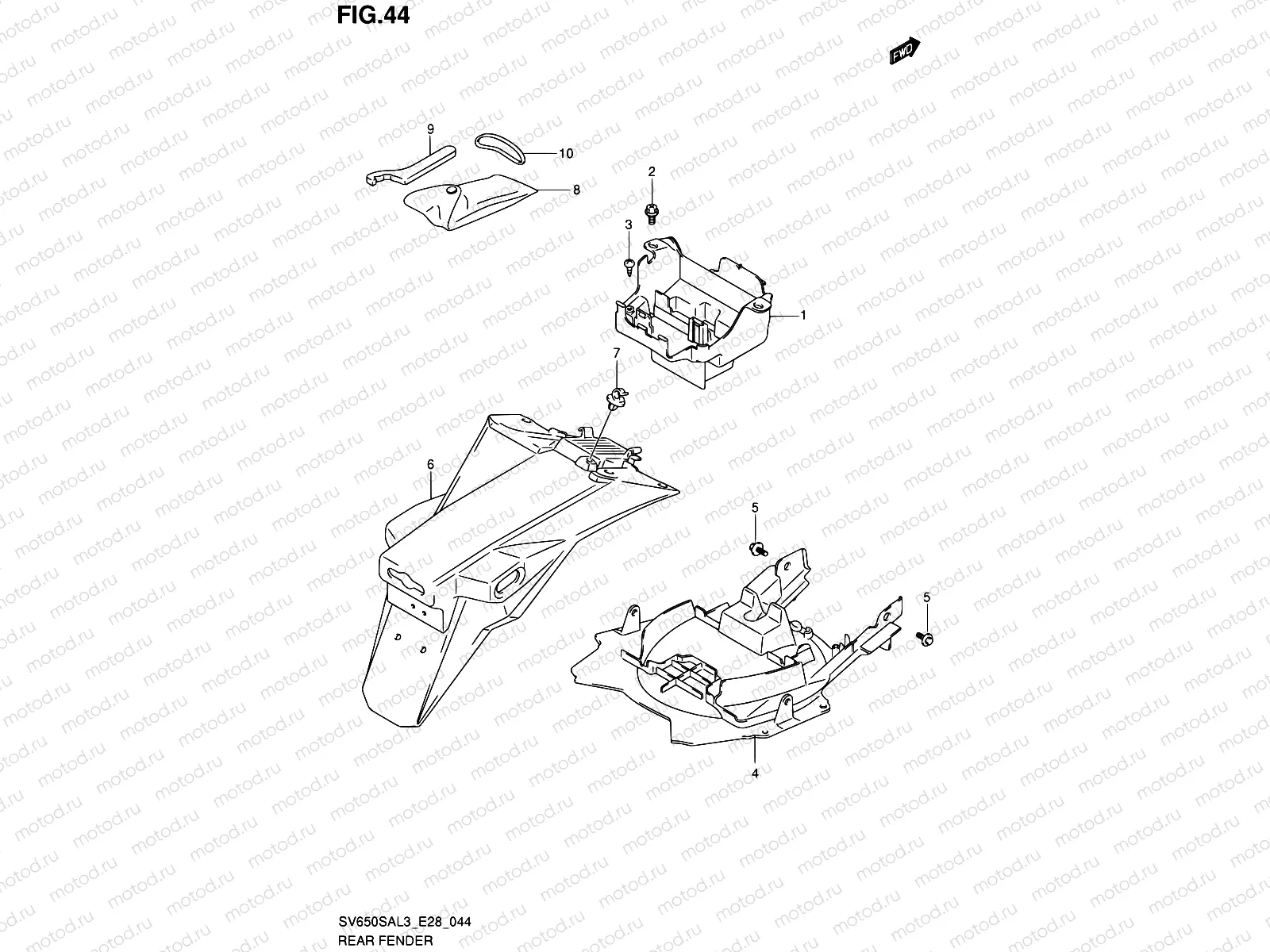 44 - REAR FENDER