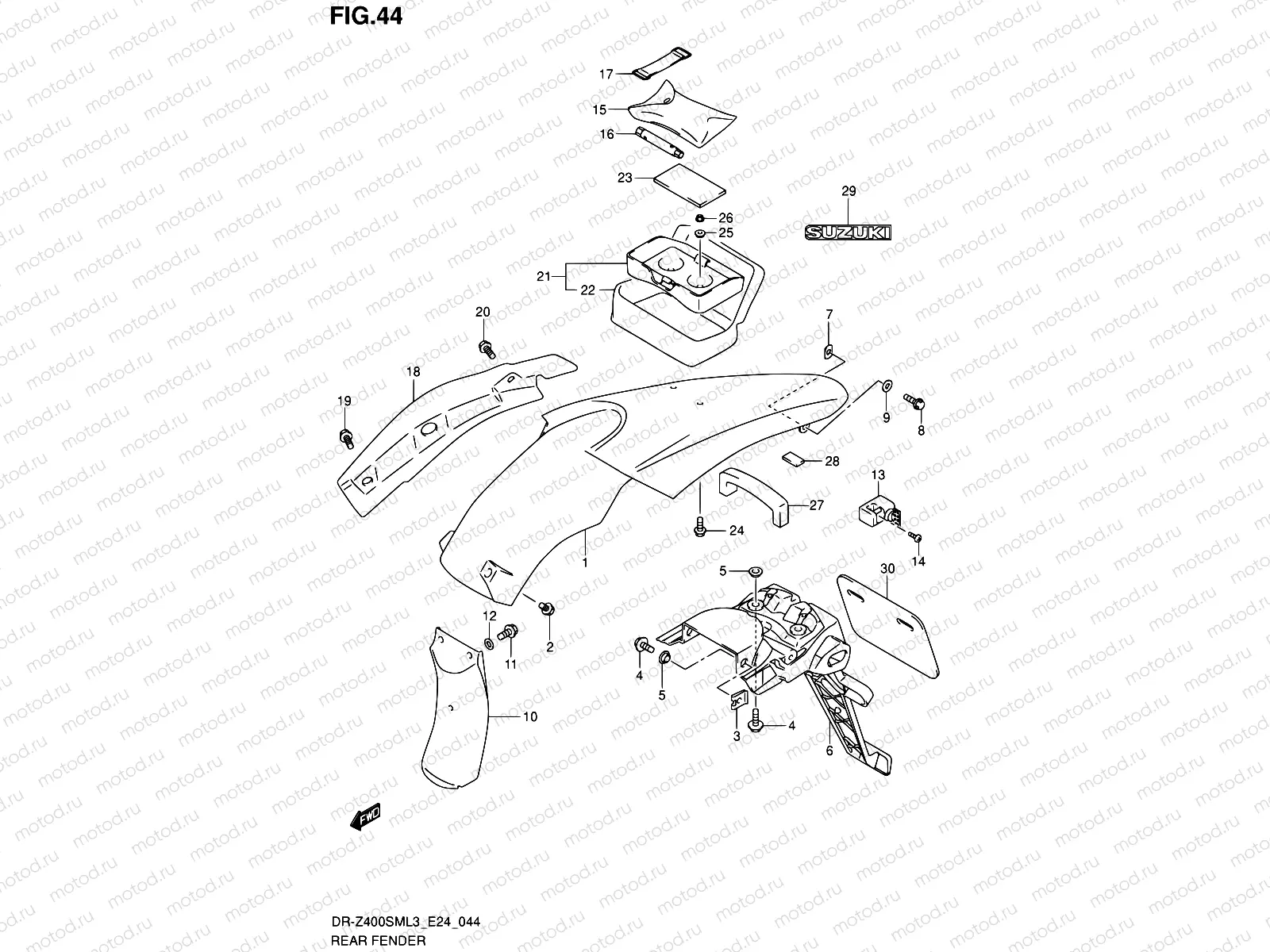 44 - REAR FENDER