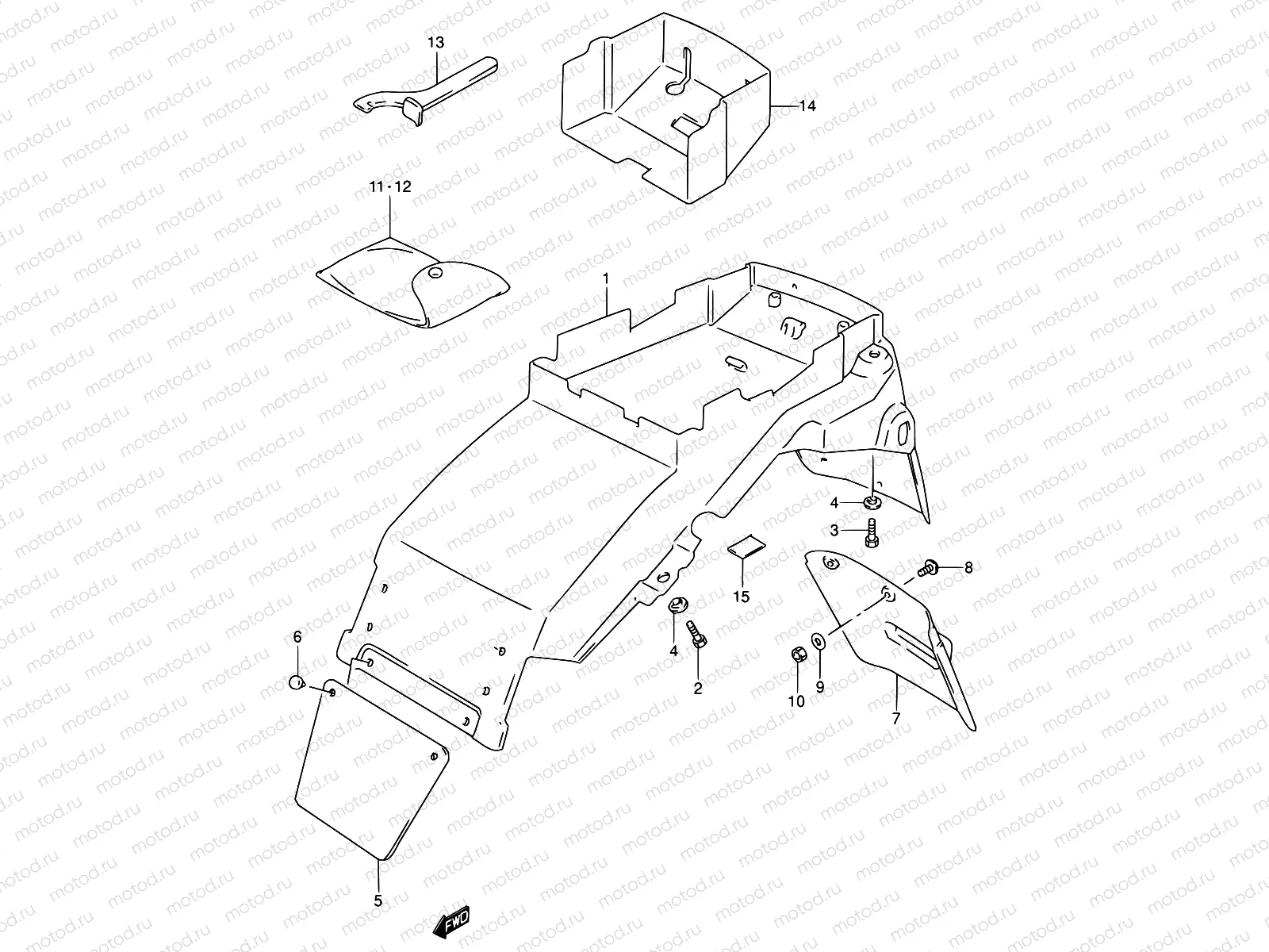 44 - REAR FENDER (MODEL P/R)