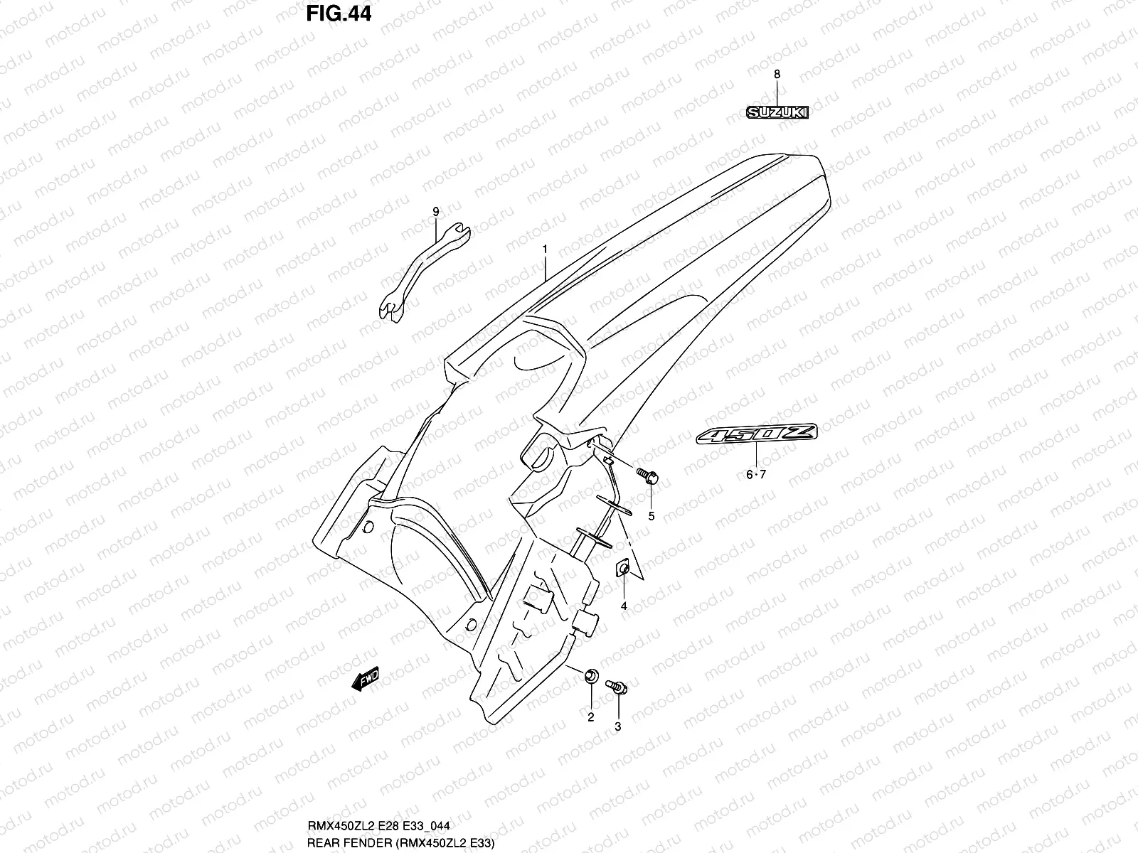 44 - REAR FENDER (RMX450ZL2 E33)