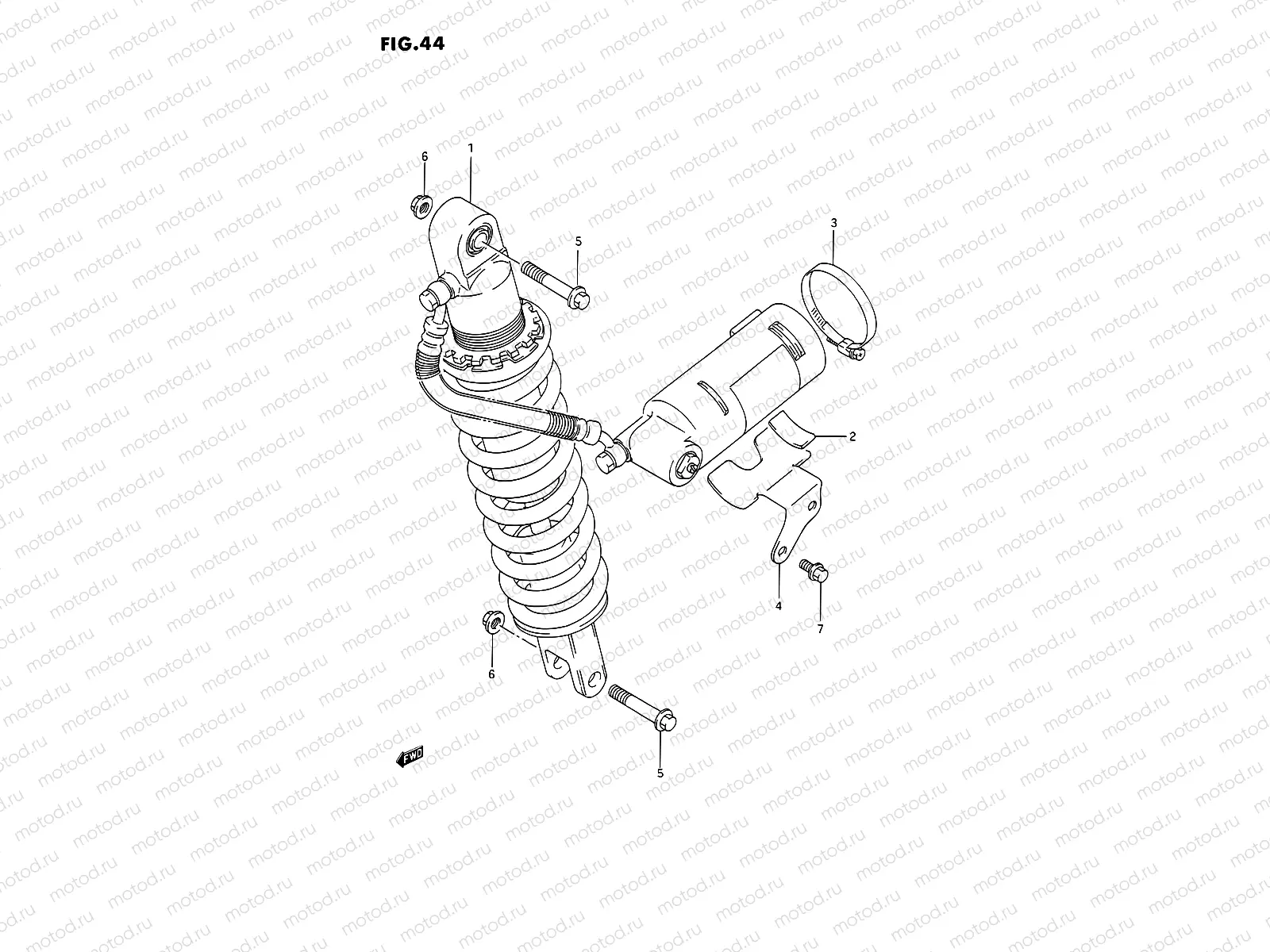 44 - REAR SHOCK ABSORBER (DR350SL/SM/SN/SP/SR)