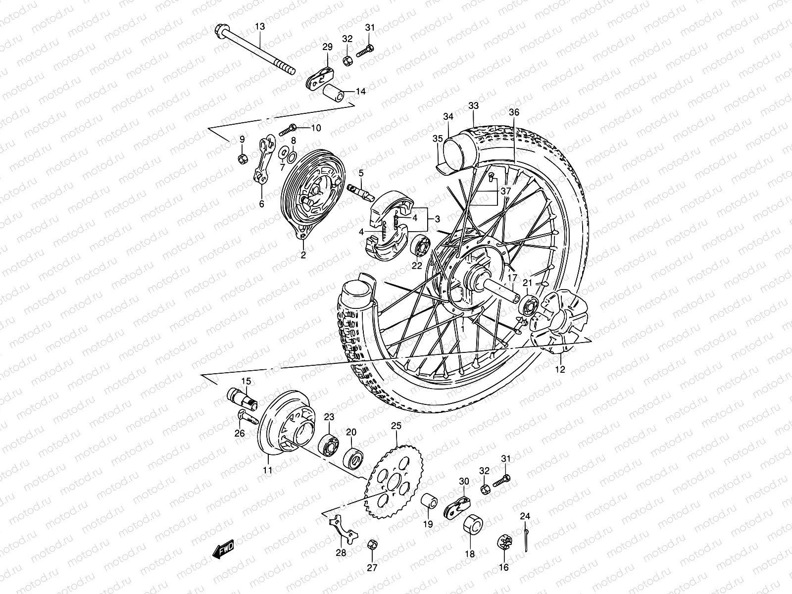 44 - REAR WHEEL (P36)