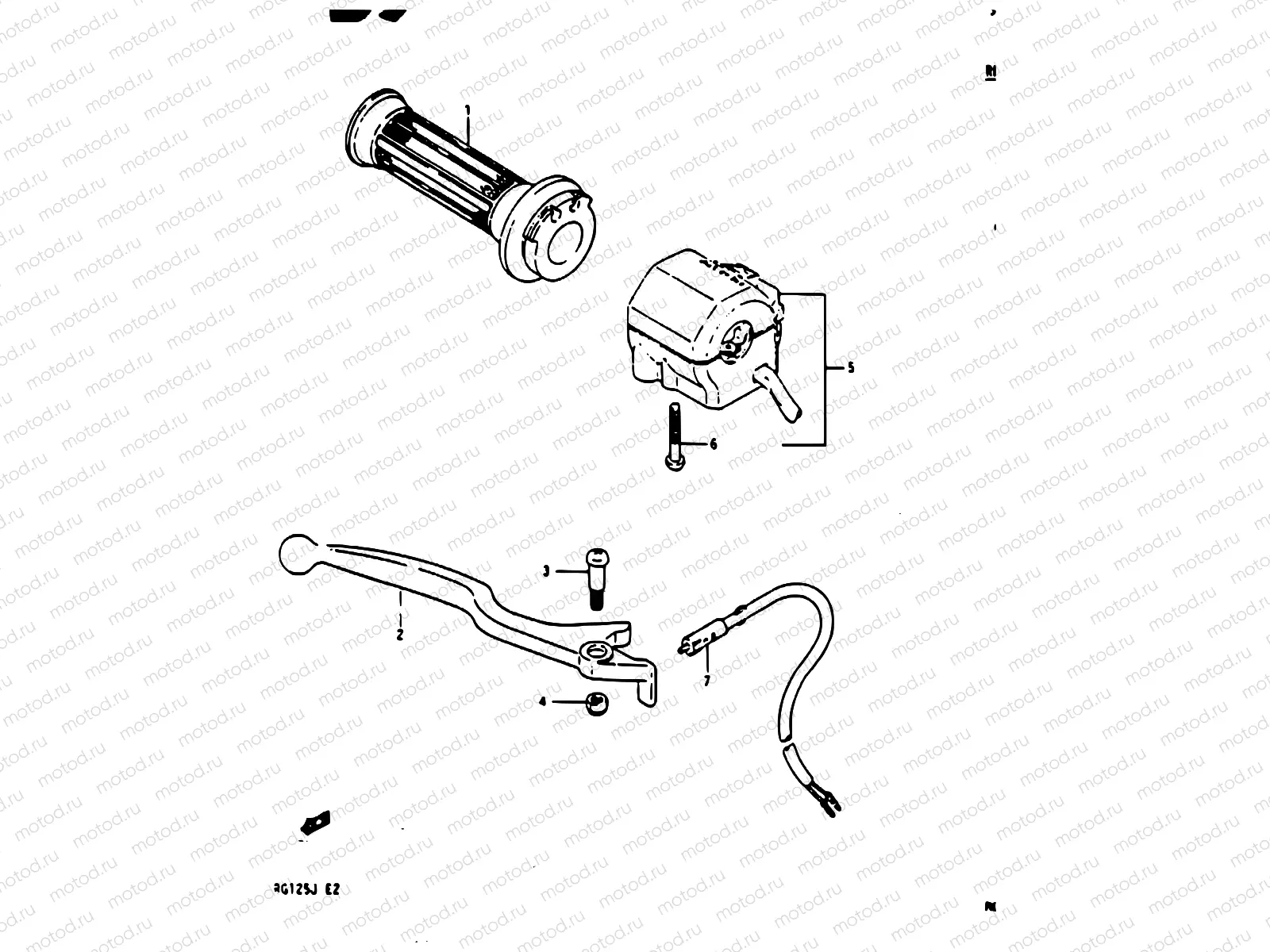 44 - RIGHT HANDLE SWITCH (MODEL G F.NO. 102308~/H/J)