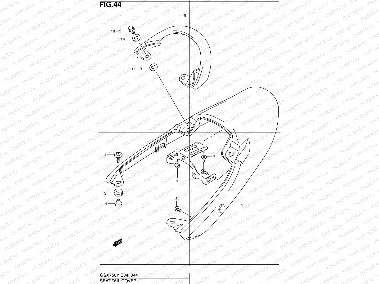 44 - SEAT TAIL COVER (MODEL W/X)