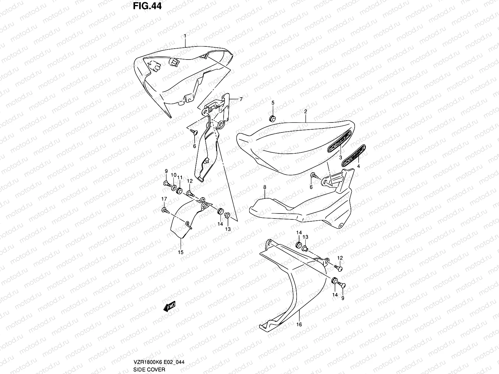 44 - SIDE COVER (VZR1800K6/UFK6/K7/U2K7)