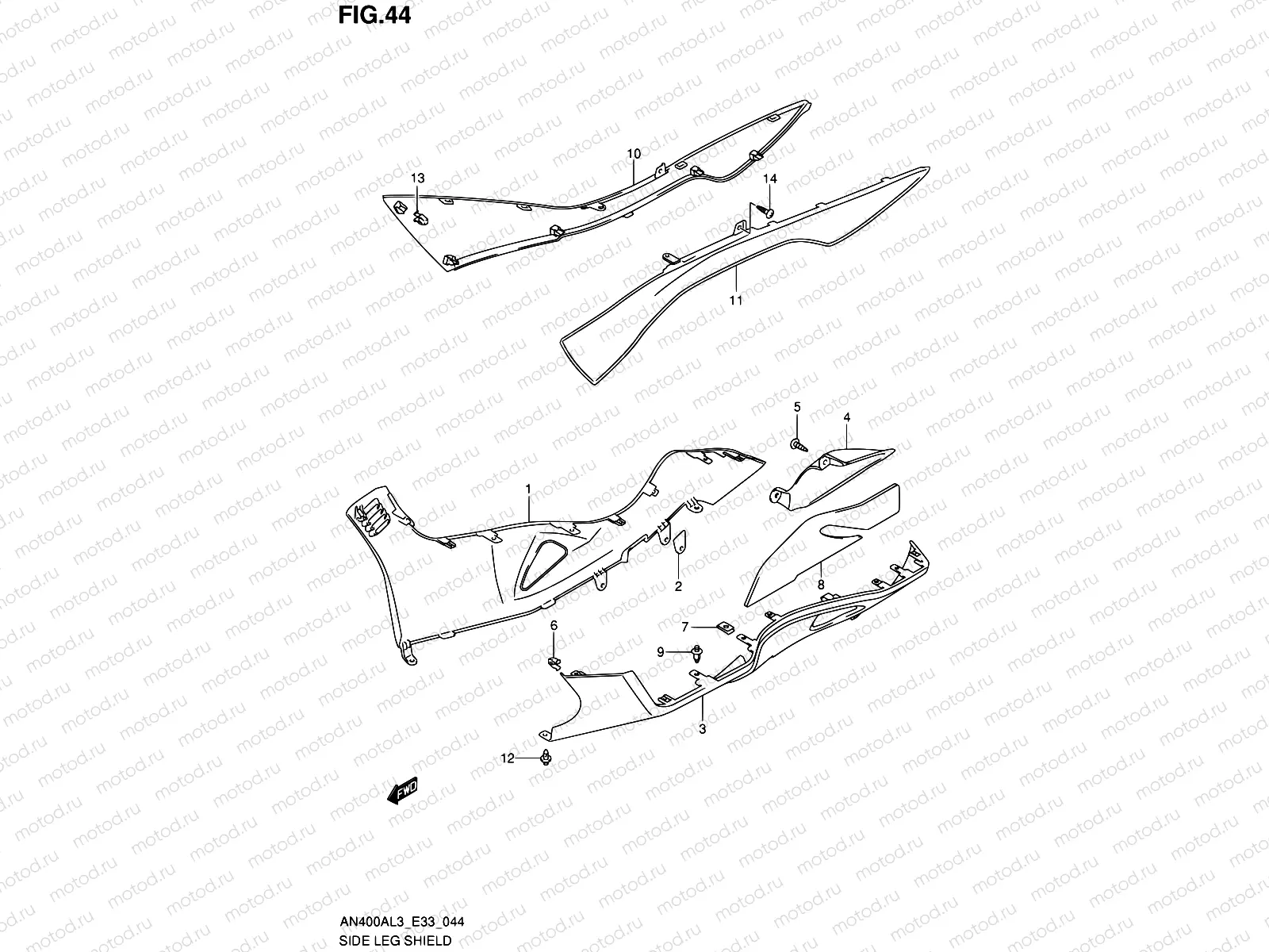 44 - SIDE LEG SHIELD (AN400AL3 E33)