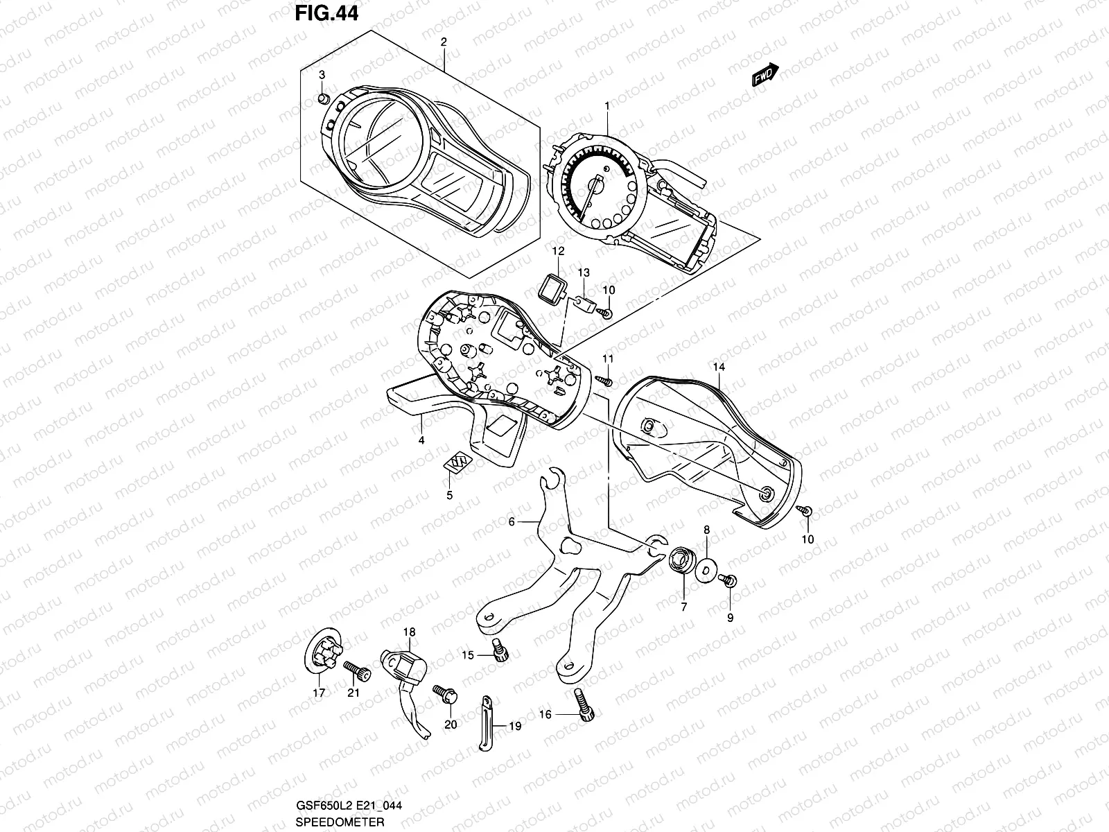 44 - SPEEDOMETER (GSF650AL2 E21)