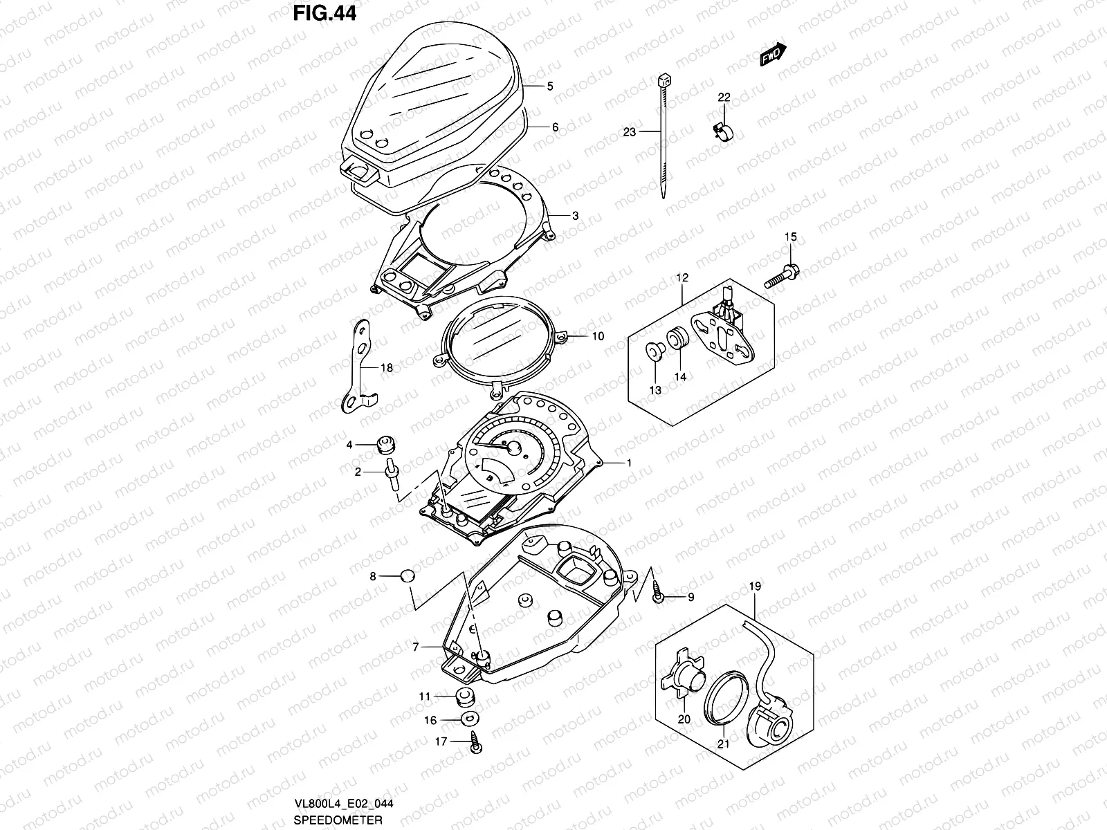 44 - SPEEDOMETER (VL800CUEL4 E19)