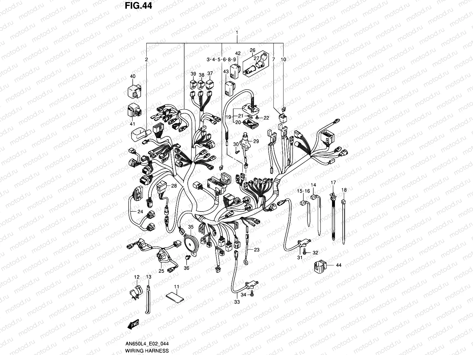 44 - WIRING HARNESS (AN650ZL4 E02)