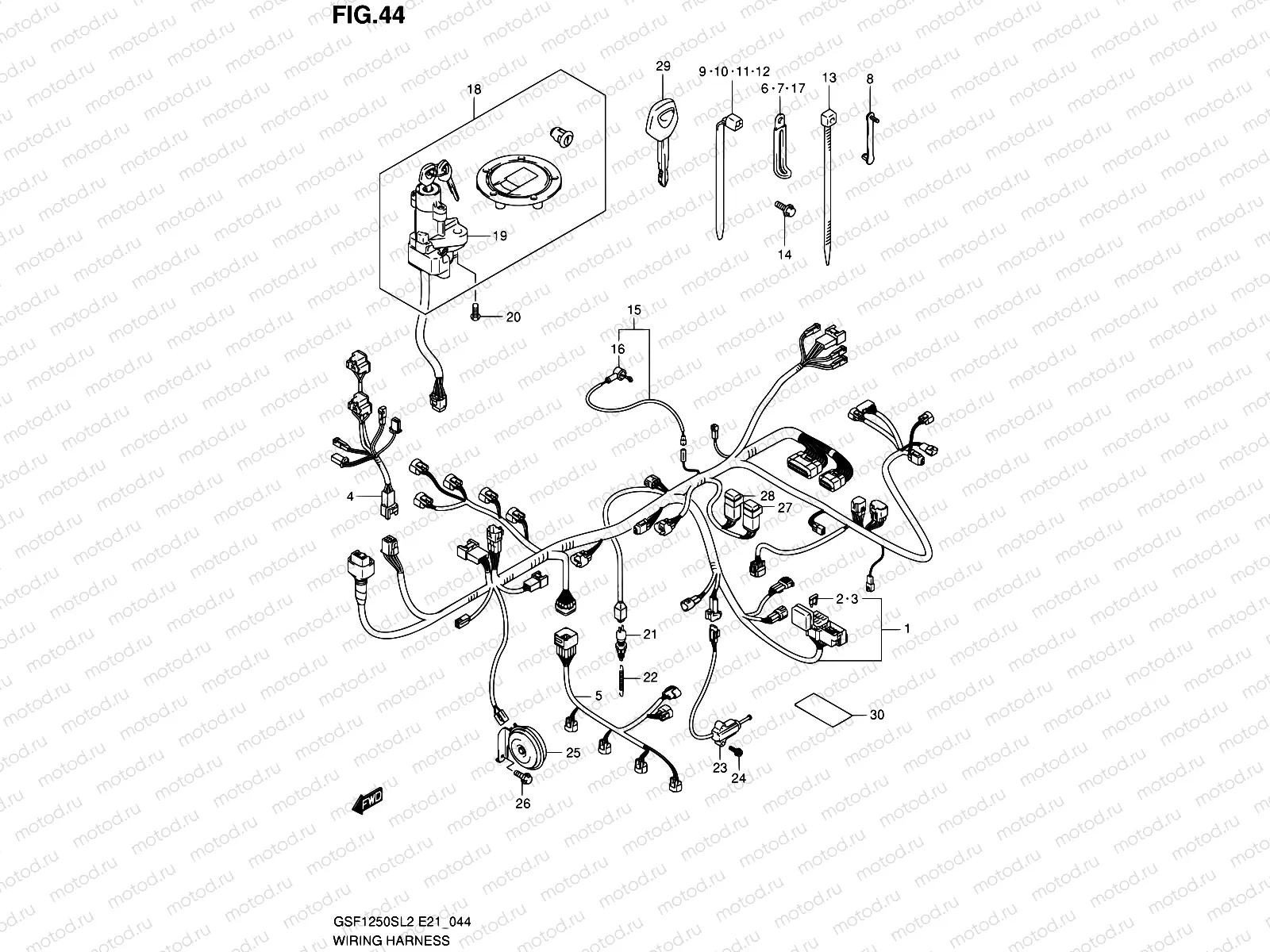 44 - WIRING HARNESS (GSF1250SL2 E24)