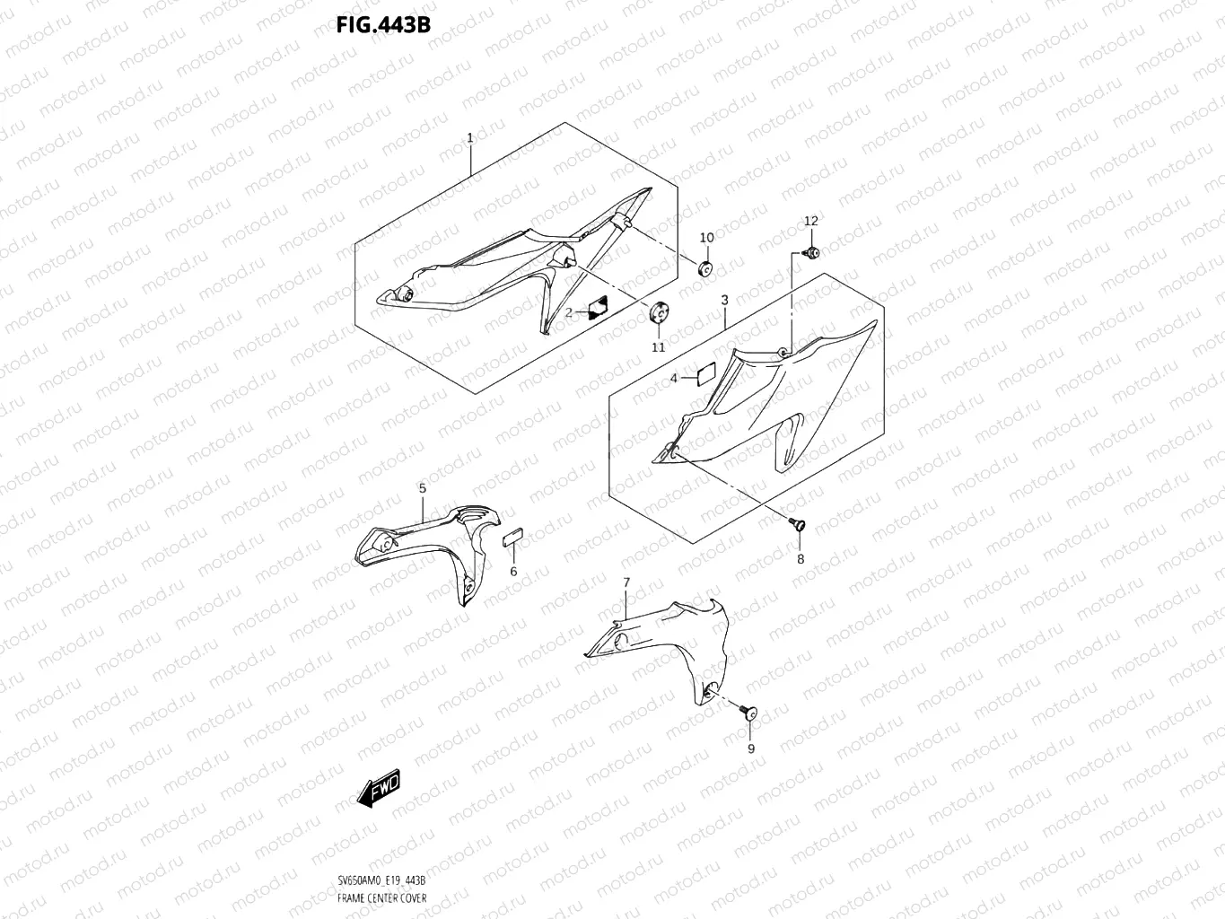 443B - FRAME CENTER COVER (SV650XA,SV650XAU)