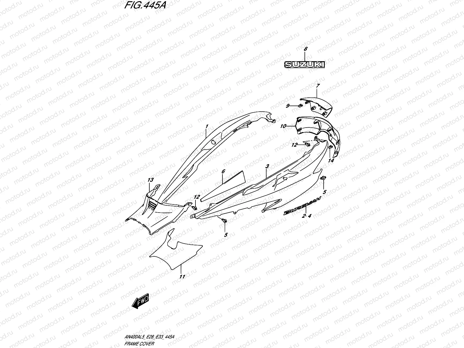 445A - FRAME COVER (AN400AL5 E33)