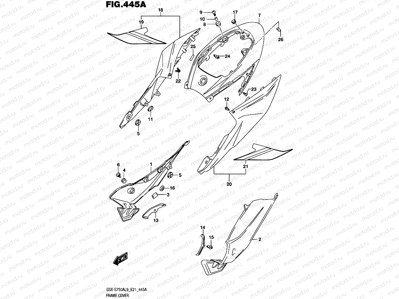 445A - FRAME COVER (GSX-S750AL9 E21)