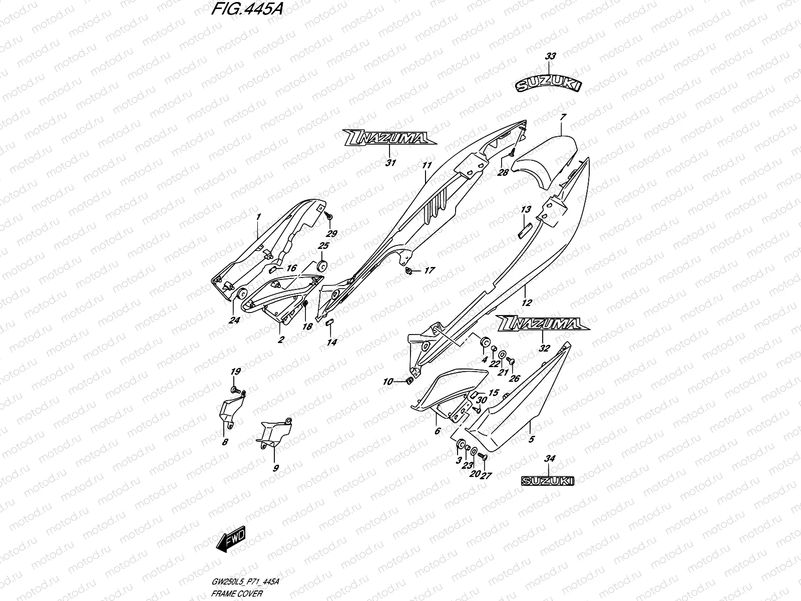 445A - FRAME COVER (GW250L5 P71)