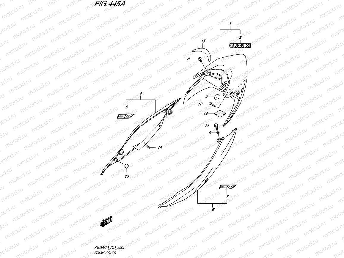 445A - FRAME COVER (SV650AL8 E02) (FOR YVB,YKV)