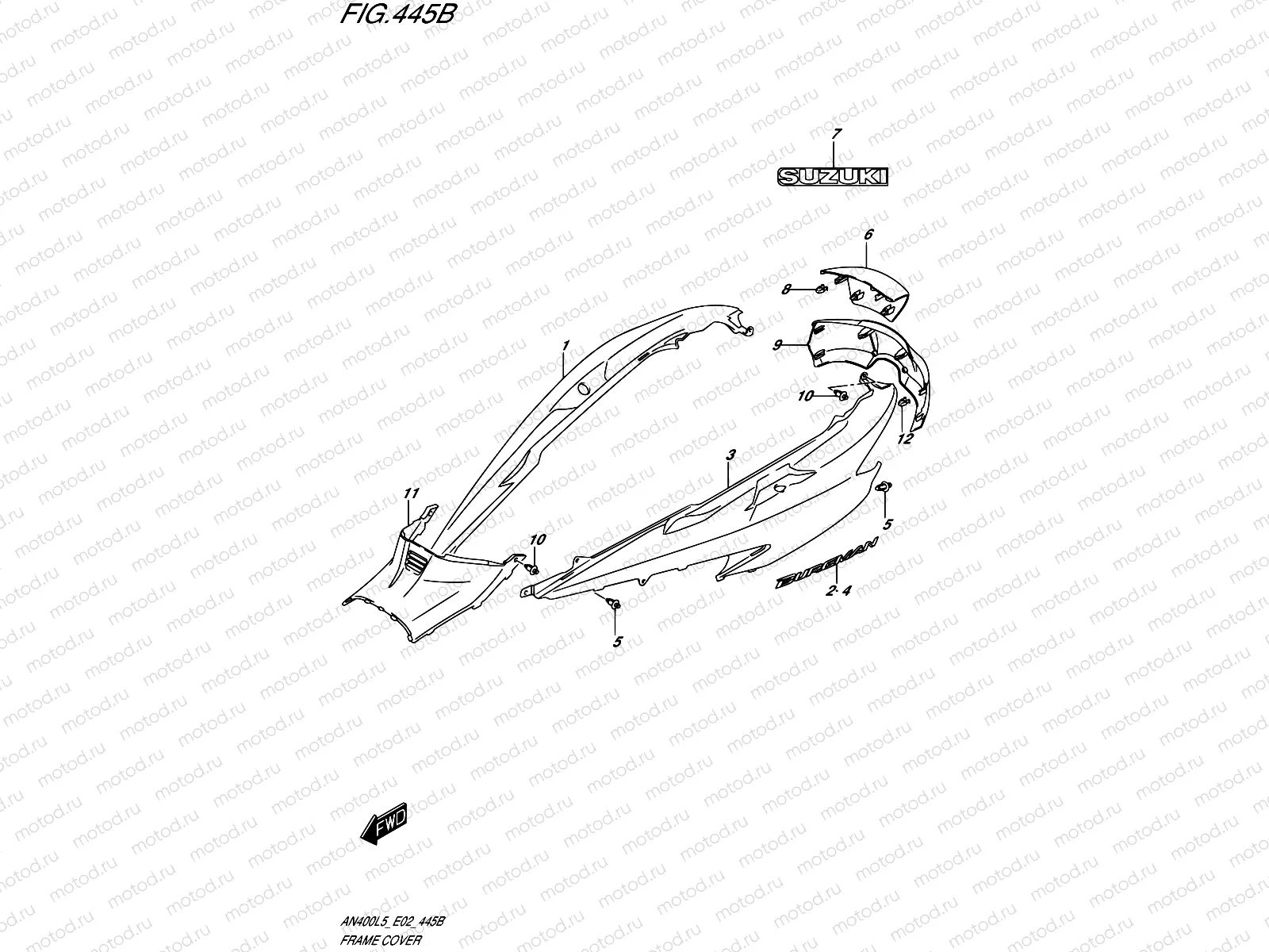 445B - FRAME COVER (AN400AL5 E02)