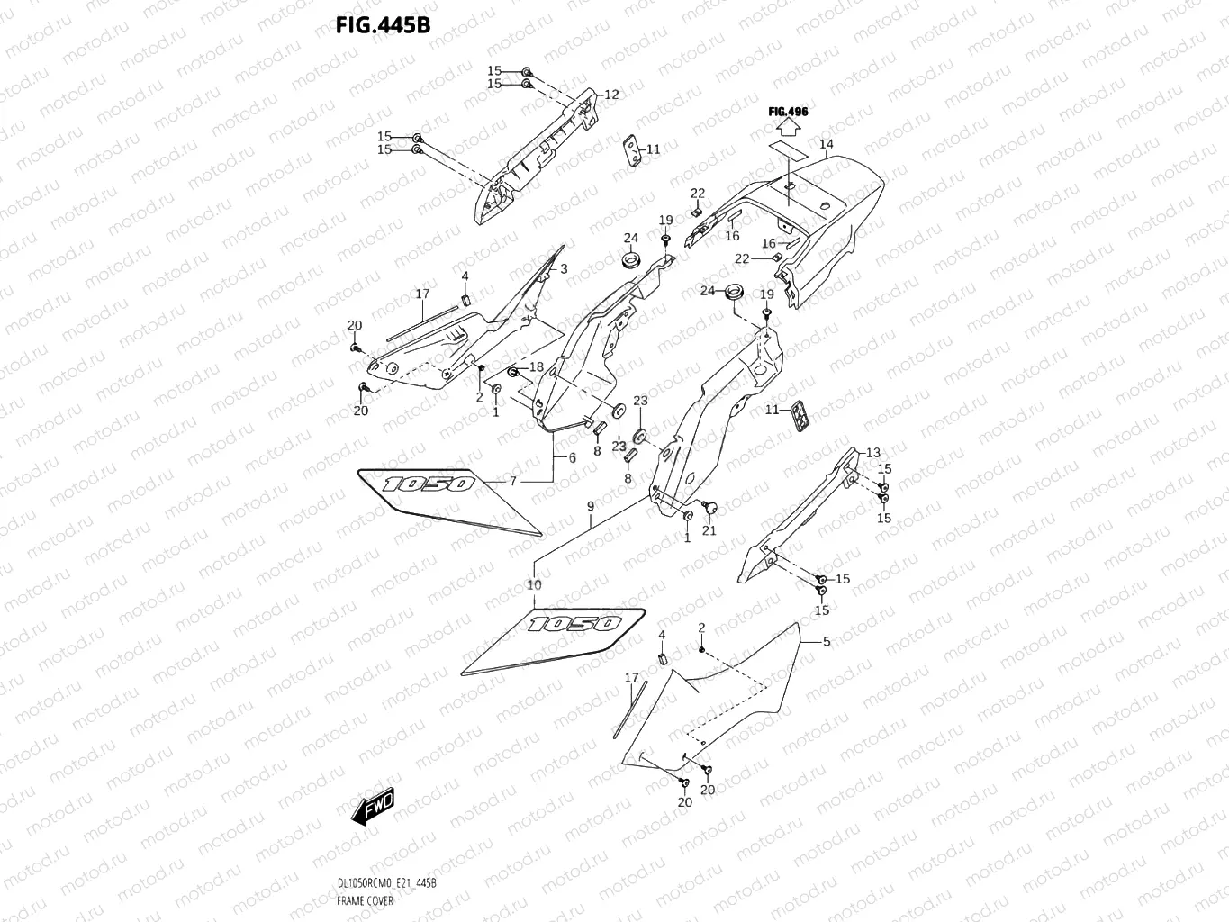 445B - FRAME COVER (DL1050RQ)