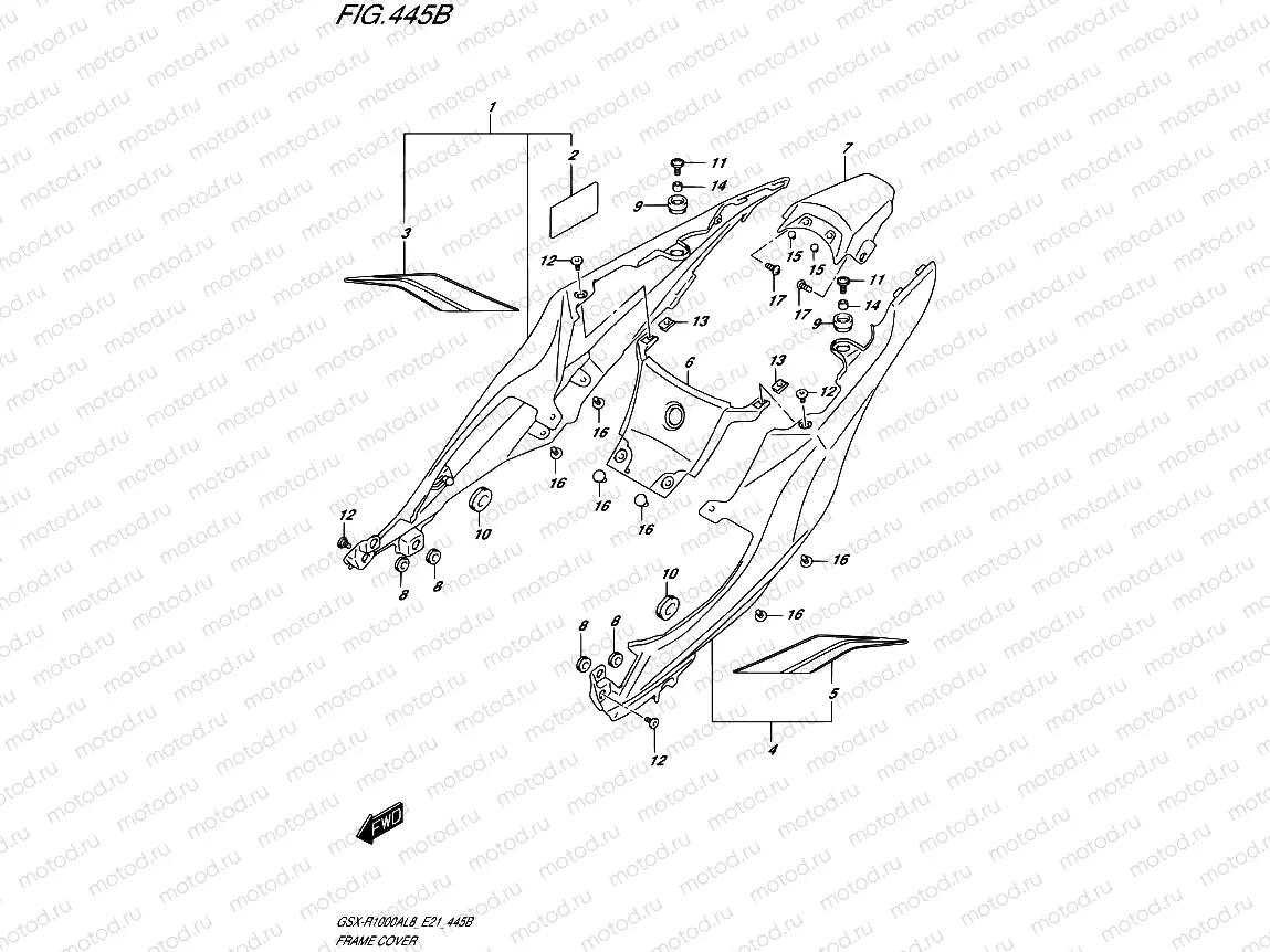 445B - FRAME COVER (GSX-R1000AL8 E21) (FOR YSF)