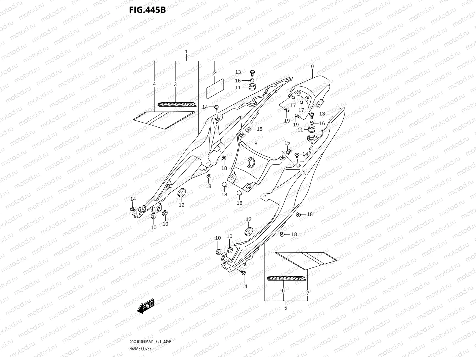445B - FRAME COVER (GSX-R1000RA)