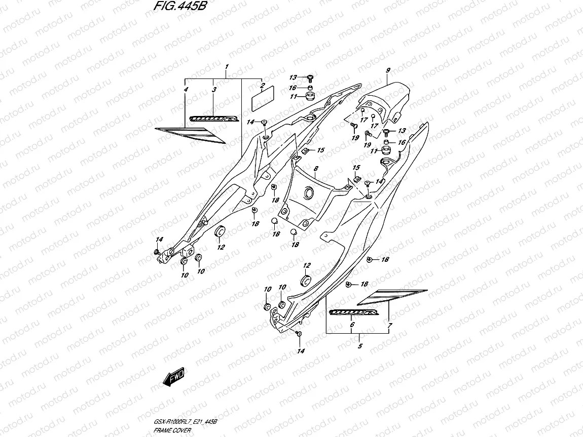 445B - FRAME COVER (GSX-R1000RZL7 E21)